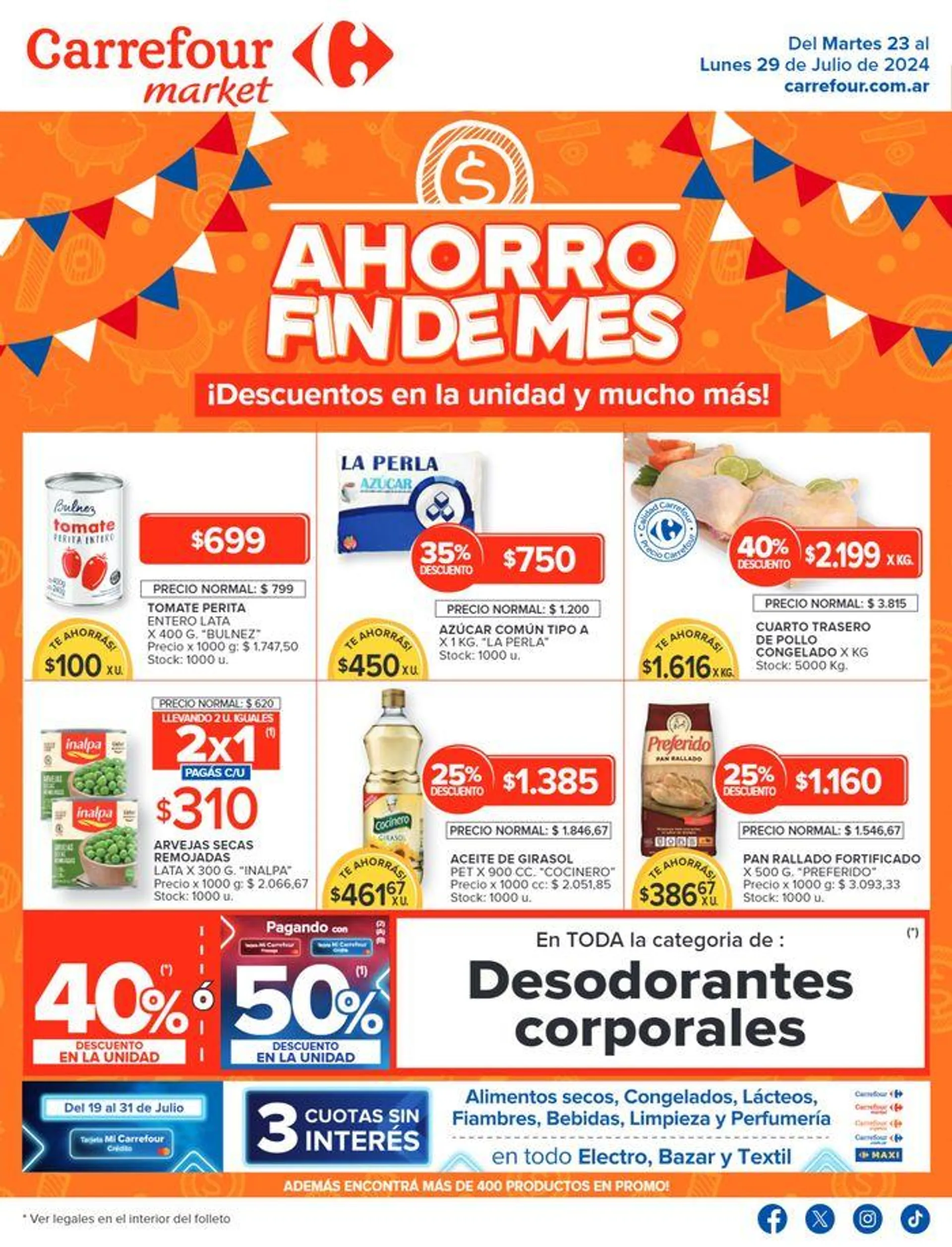 Ofertas de Catálogo Ahorro Fin de Mes Market Sur 23 de julio al 29 de julio 2024 - Página 1 del catálogo