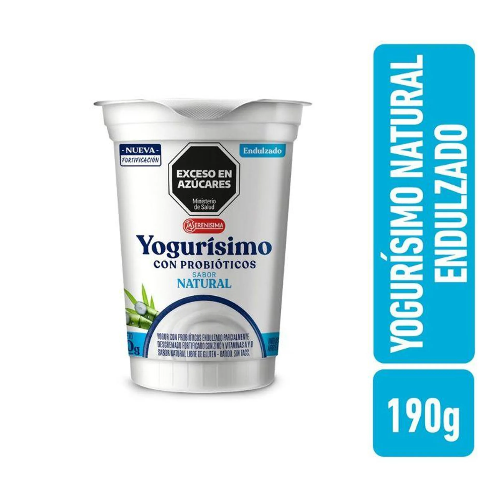 Yogur Natural Endulzado Yogurisimo 190 Gr.