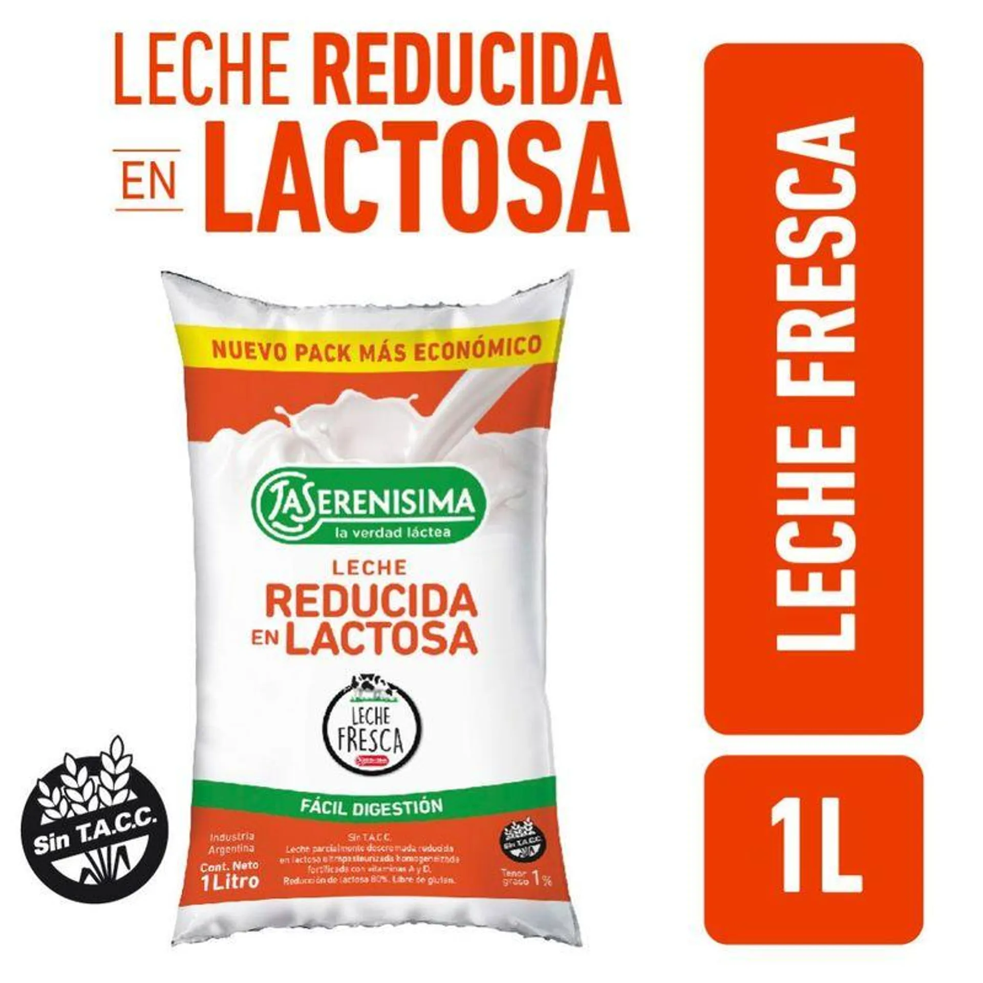 Leche Reducido En Lactosa La Serenisima 1 Lt.