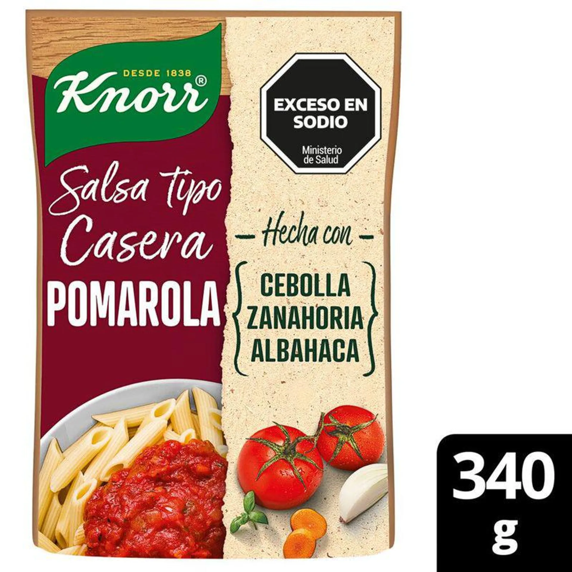 Salsa Pomarola Tipo Casera Knorr 340 Gr.