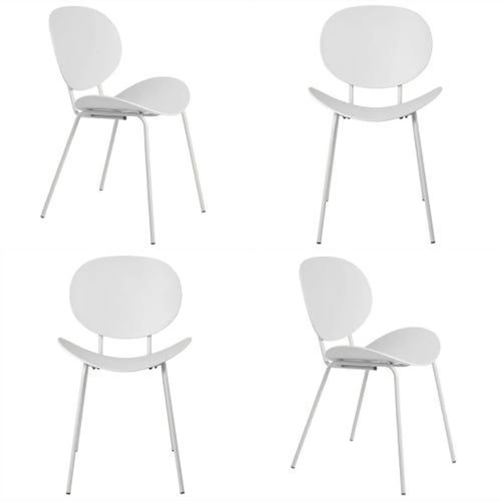 Silla Concept de comedor blanco patas metal Makom x 4