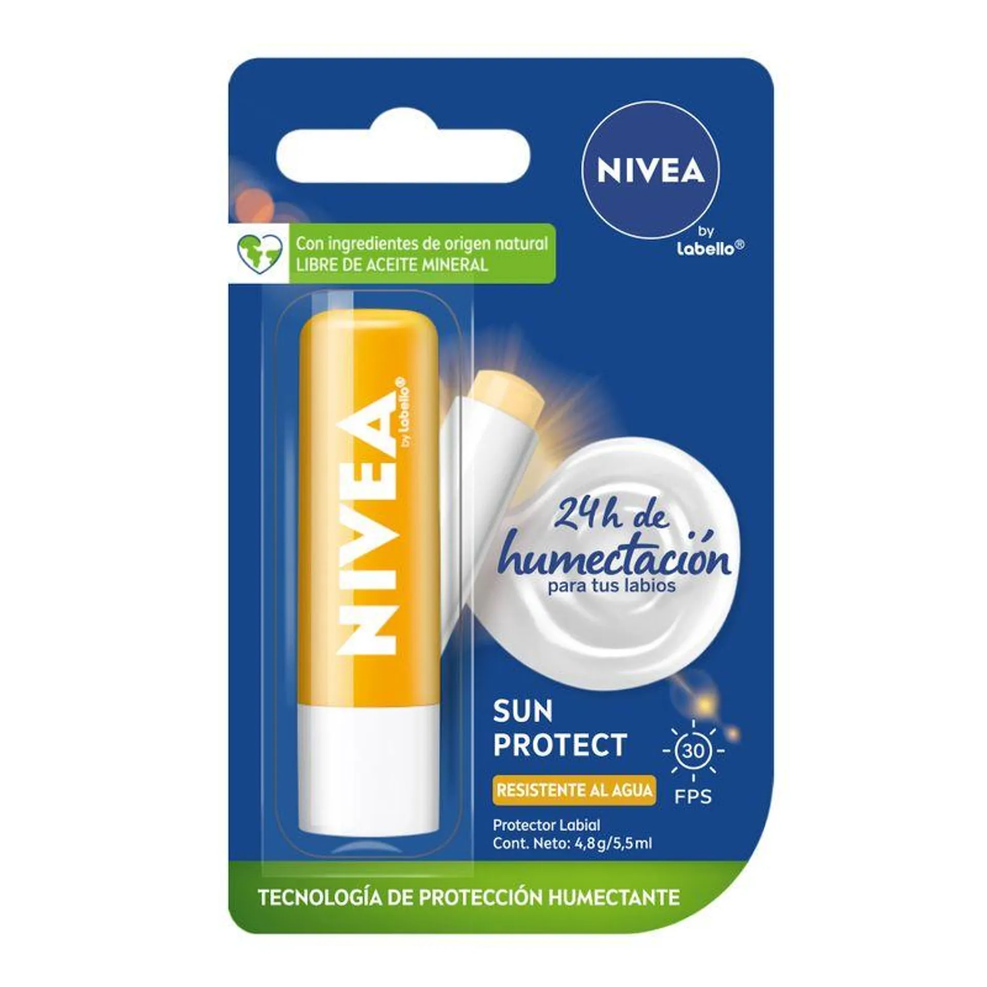 Protector Labial Humectante Nivea Sun Protect Fps 30 x 4,8 g