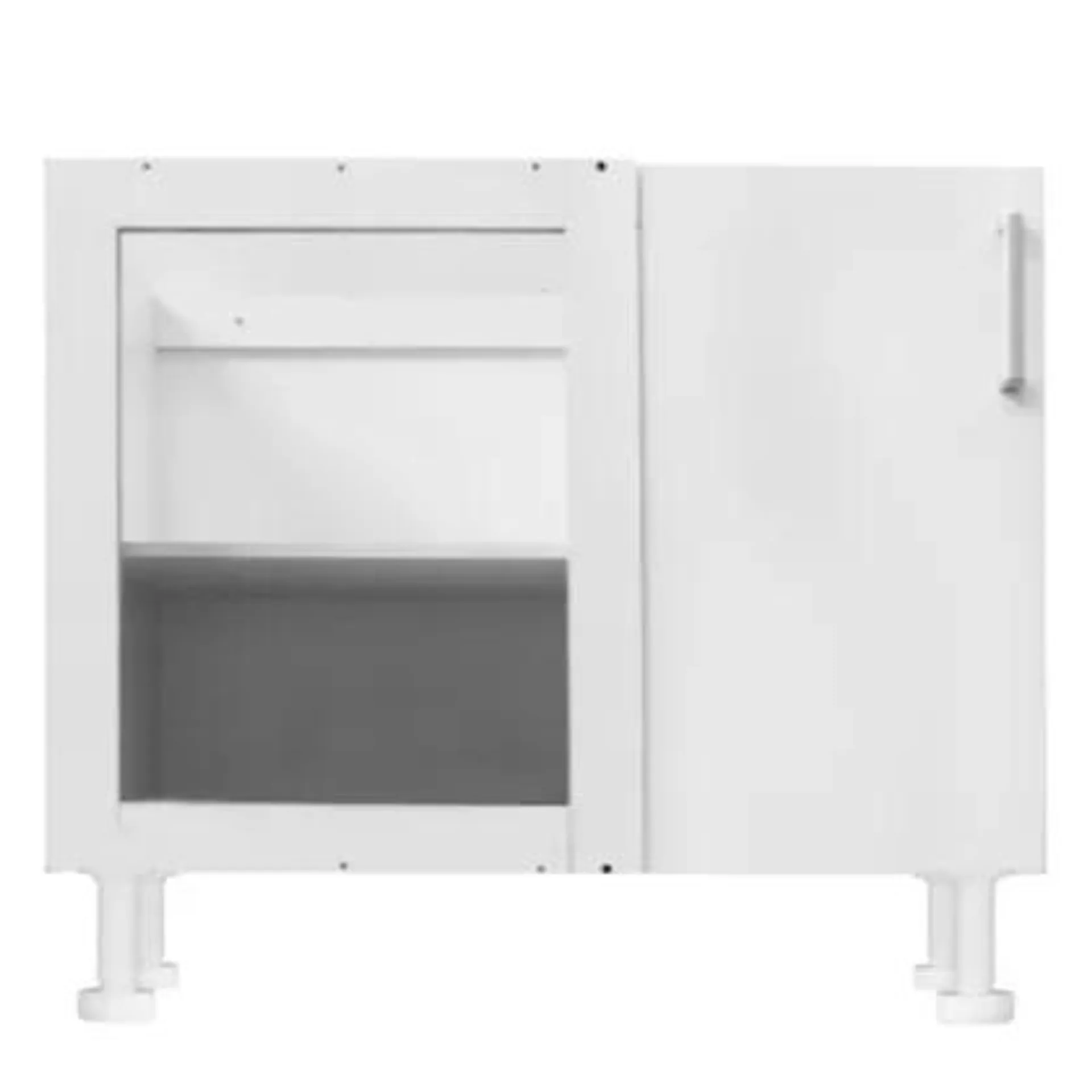 Bajo esquinero 98 x 82.5 cm Lugano 1 puerta blanco canto PVC