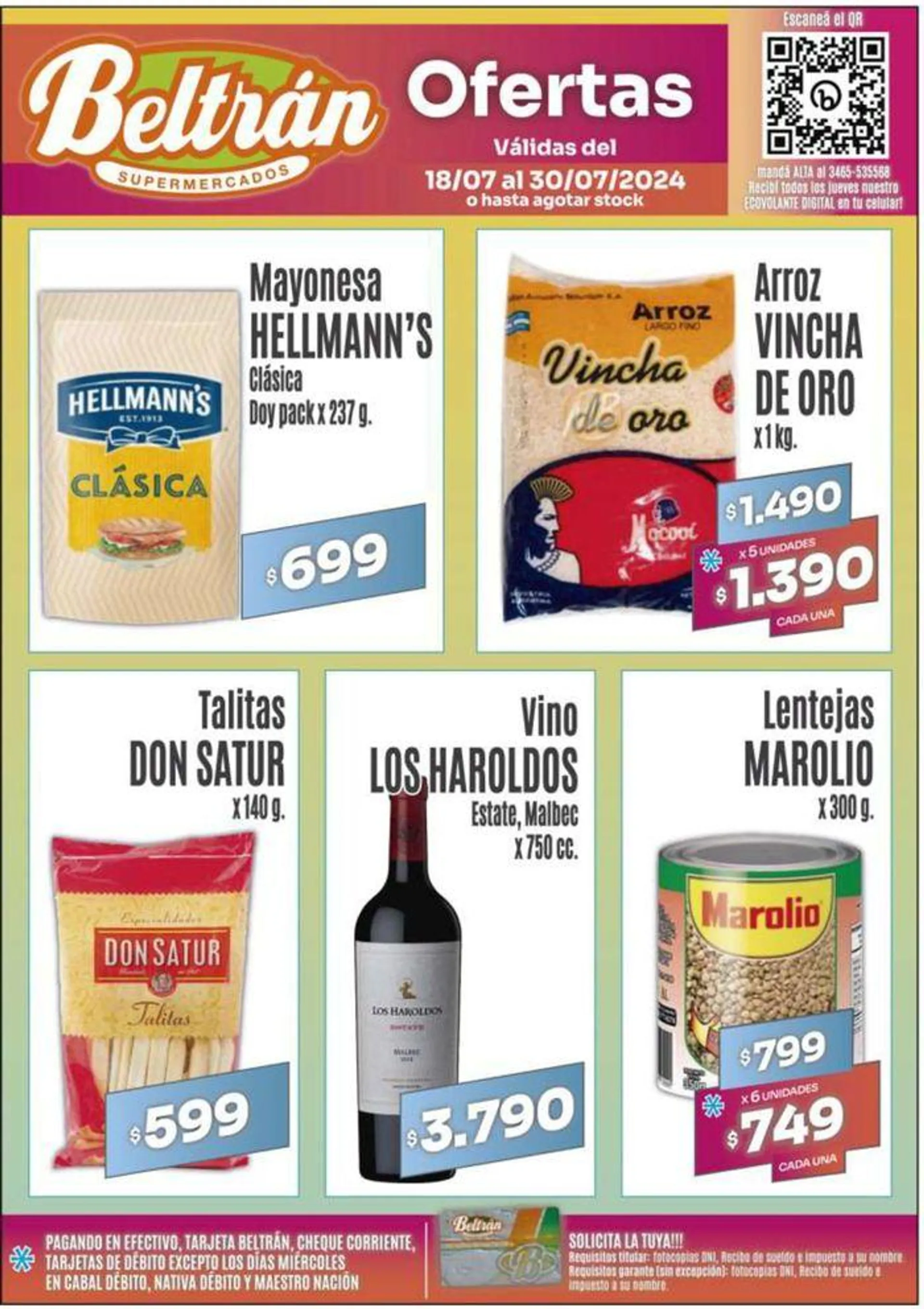 Ofertas de Catálogo Supermercados Beltrán 18 de julio al 30 de julio 2024 - Página 1 del catálogo