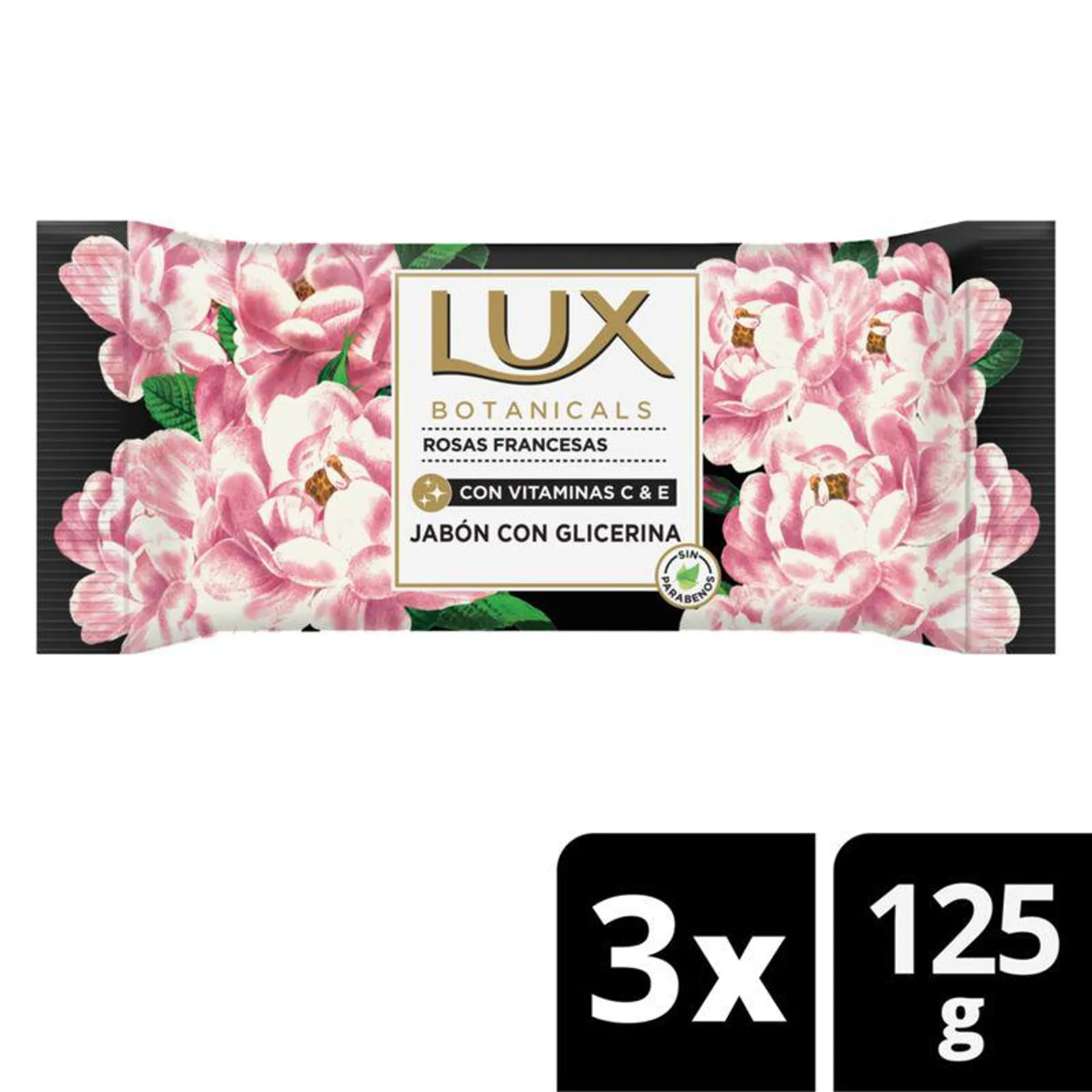 Jabón de tocador Lux rosas francesas 125 g. x 3 uni