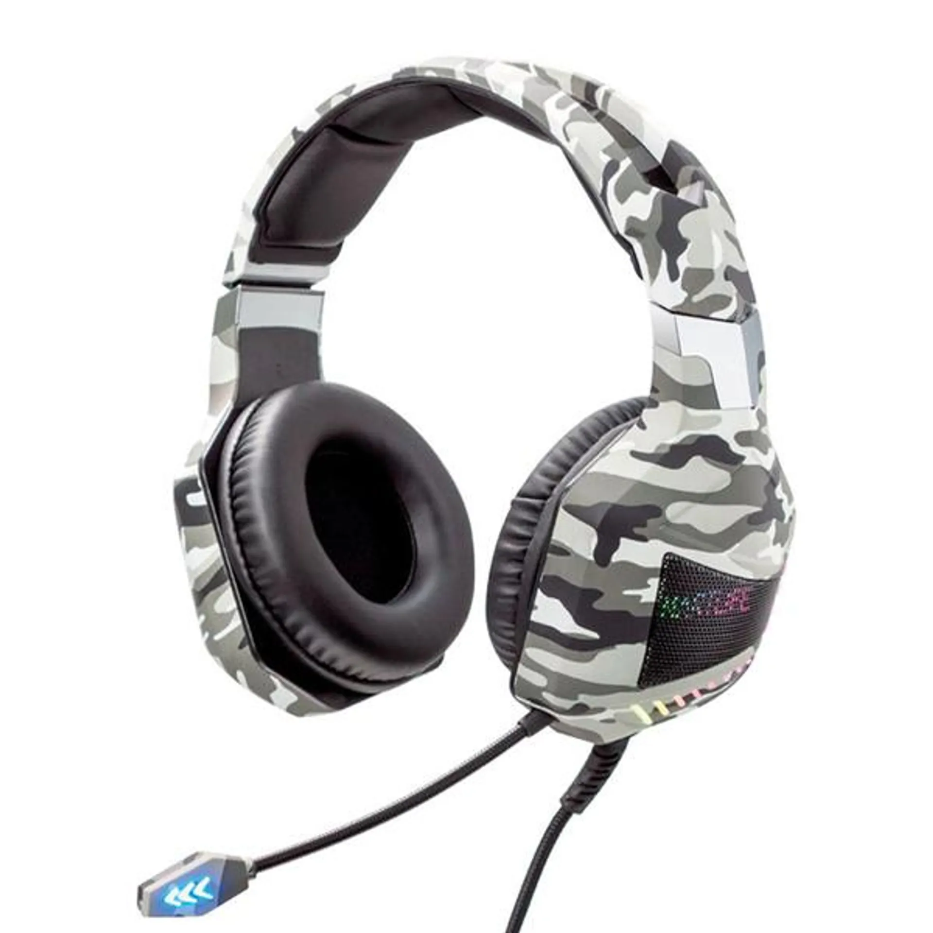 Auriculares On-ear Smartlife Headset Gamer Luz Rgb Camogrey