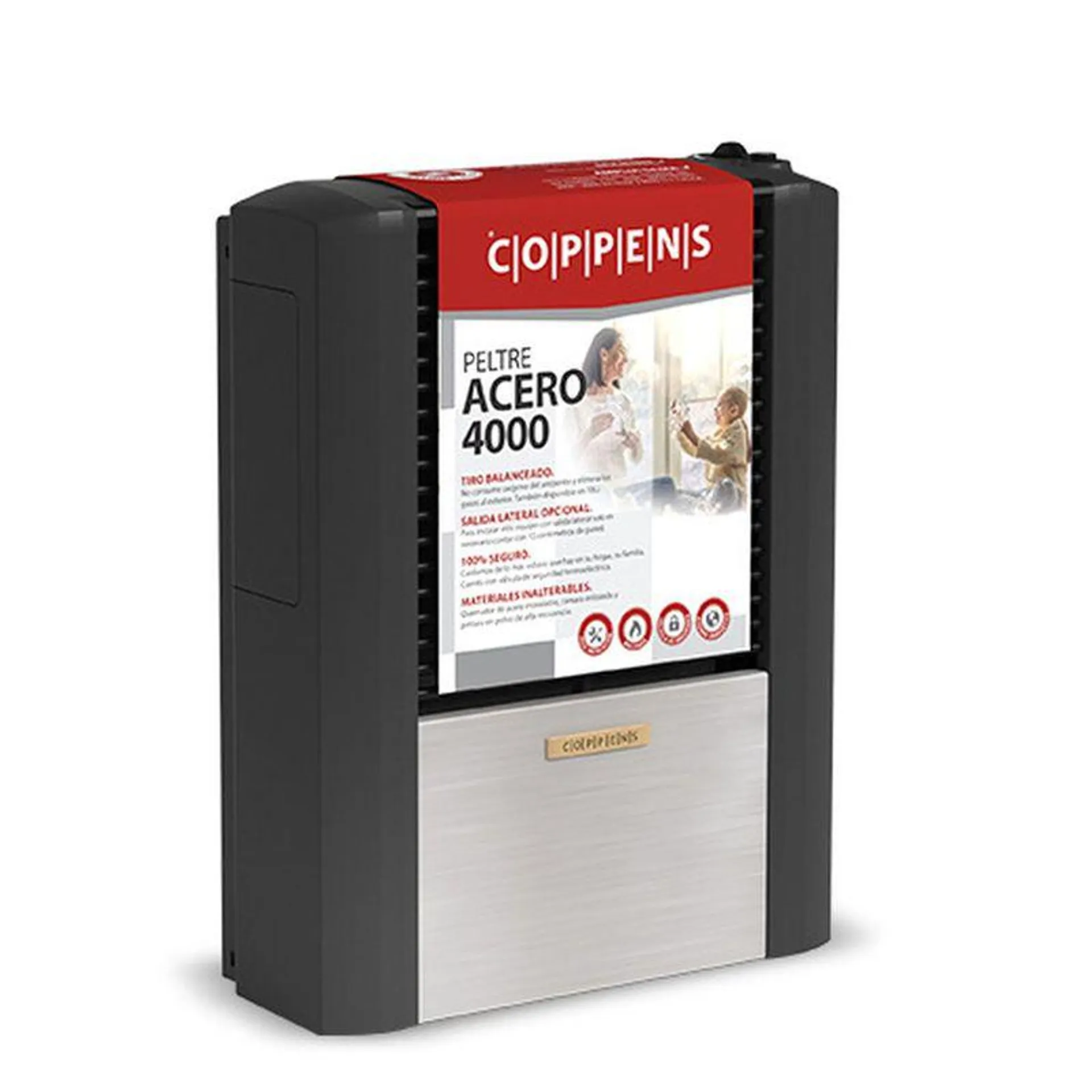 Calefactor Coppens 4000 Tb Peltre Acero Sal/ Izq C40Bipam