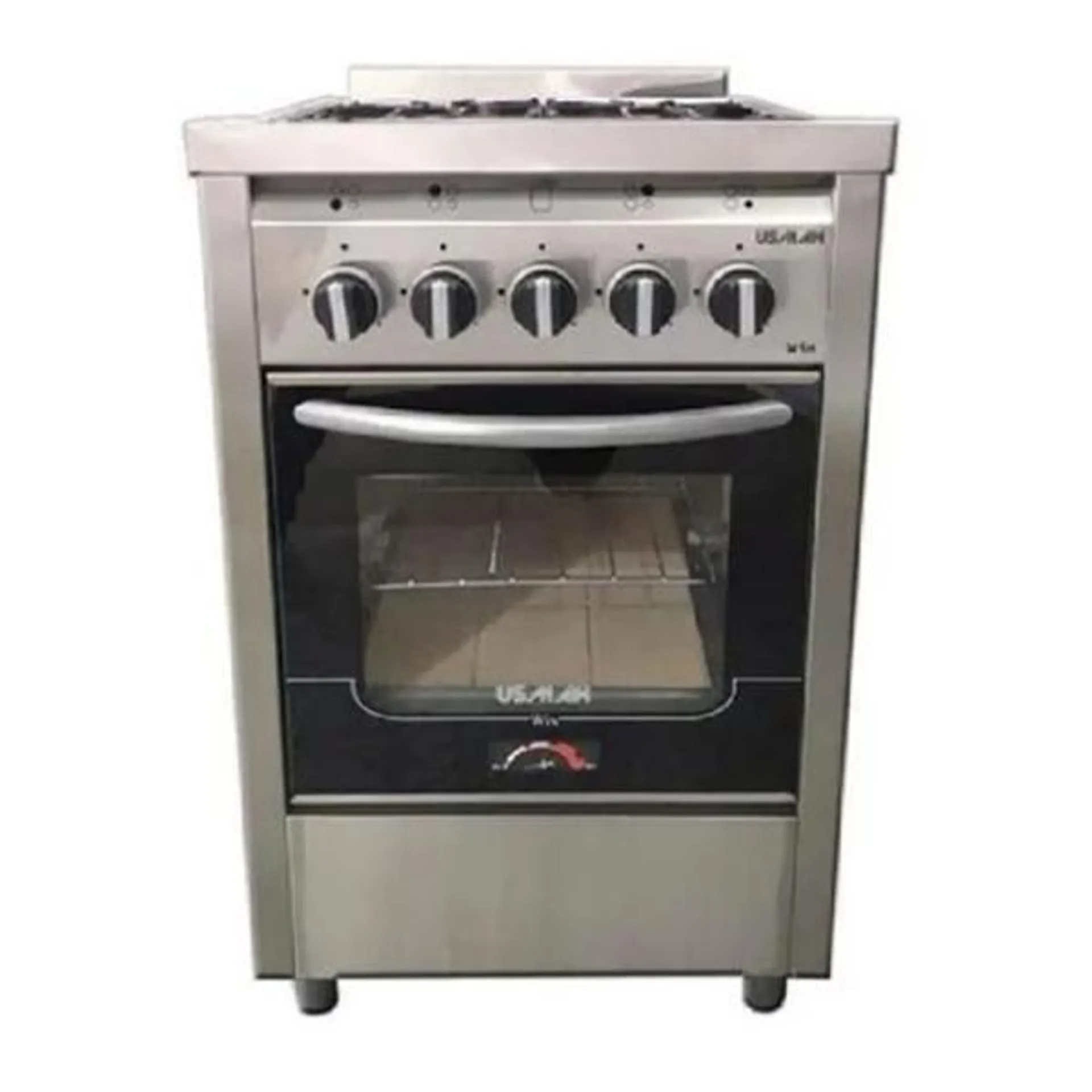 Cocina Usman 4004 55Cm Acero Multigas Puerta Vidrio