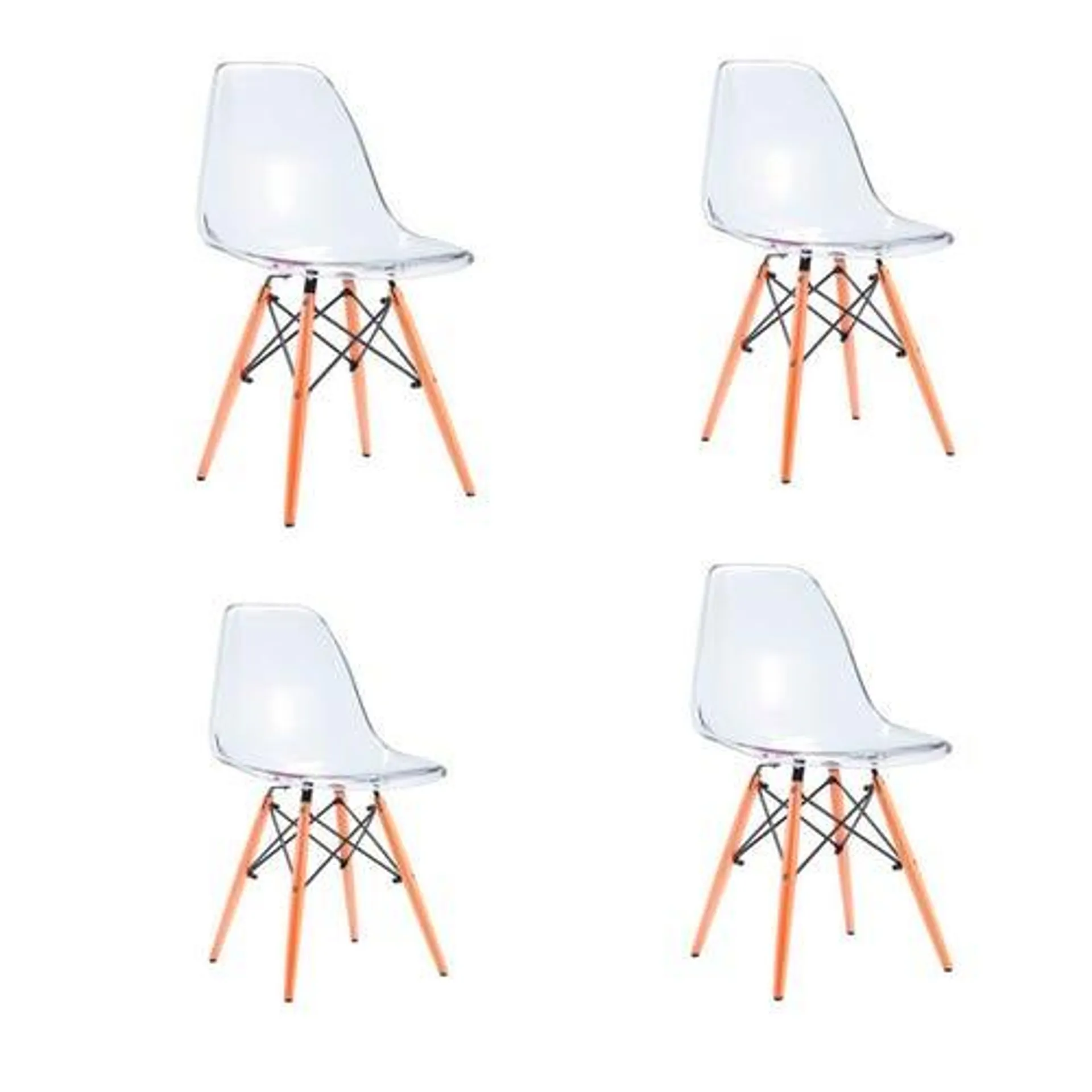 Sillas Eames ideal comedor living transparente x 4 unidades