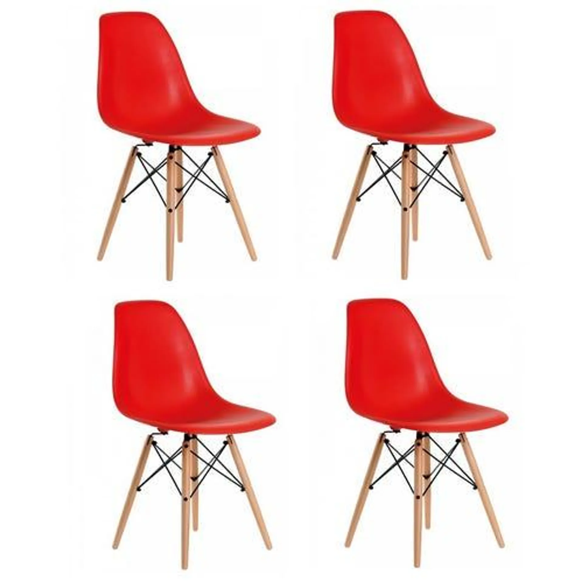 Silla Eames ideal comedor living roja x4u