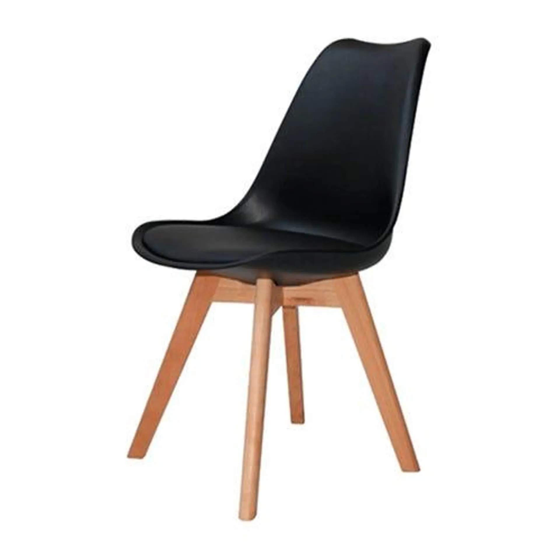 Silla new tower acolchonada negra Eames