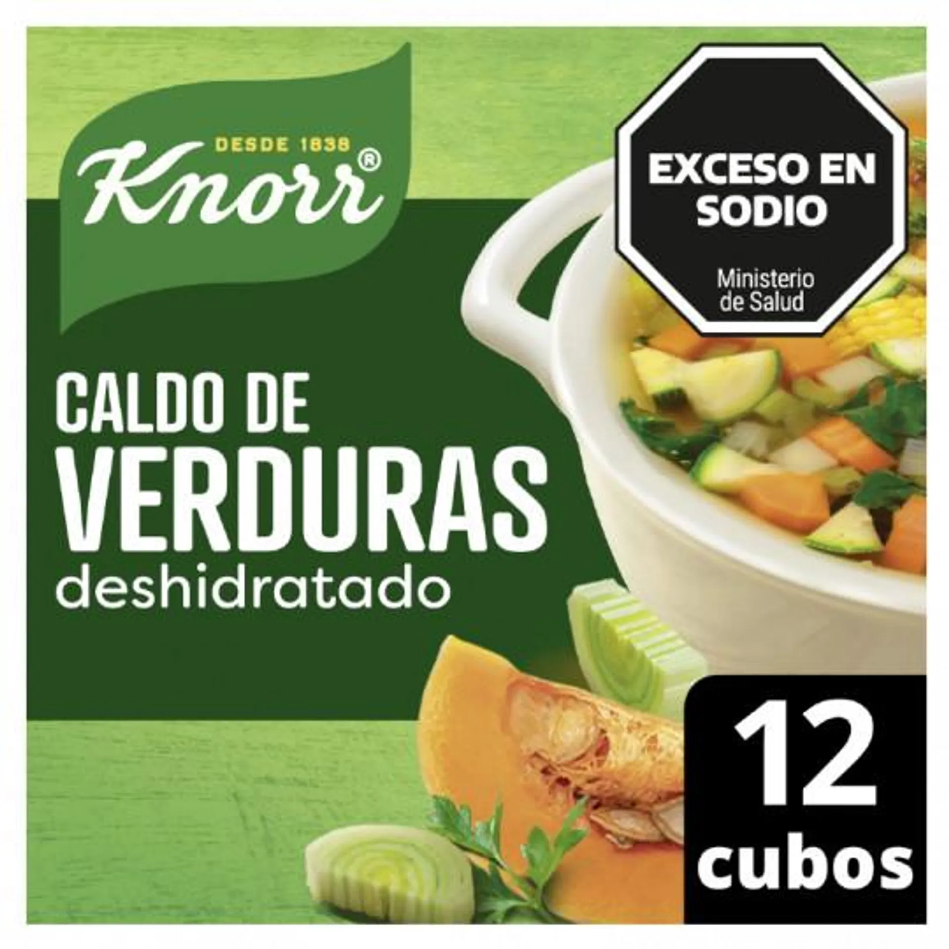 CALDOS EN CUBO KNORR VERDURA CON VEGETALES 12 UNIDADES