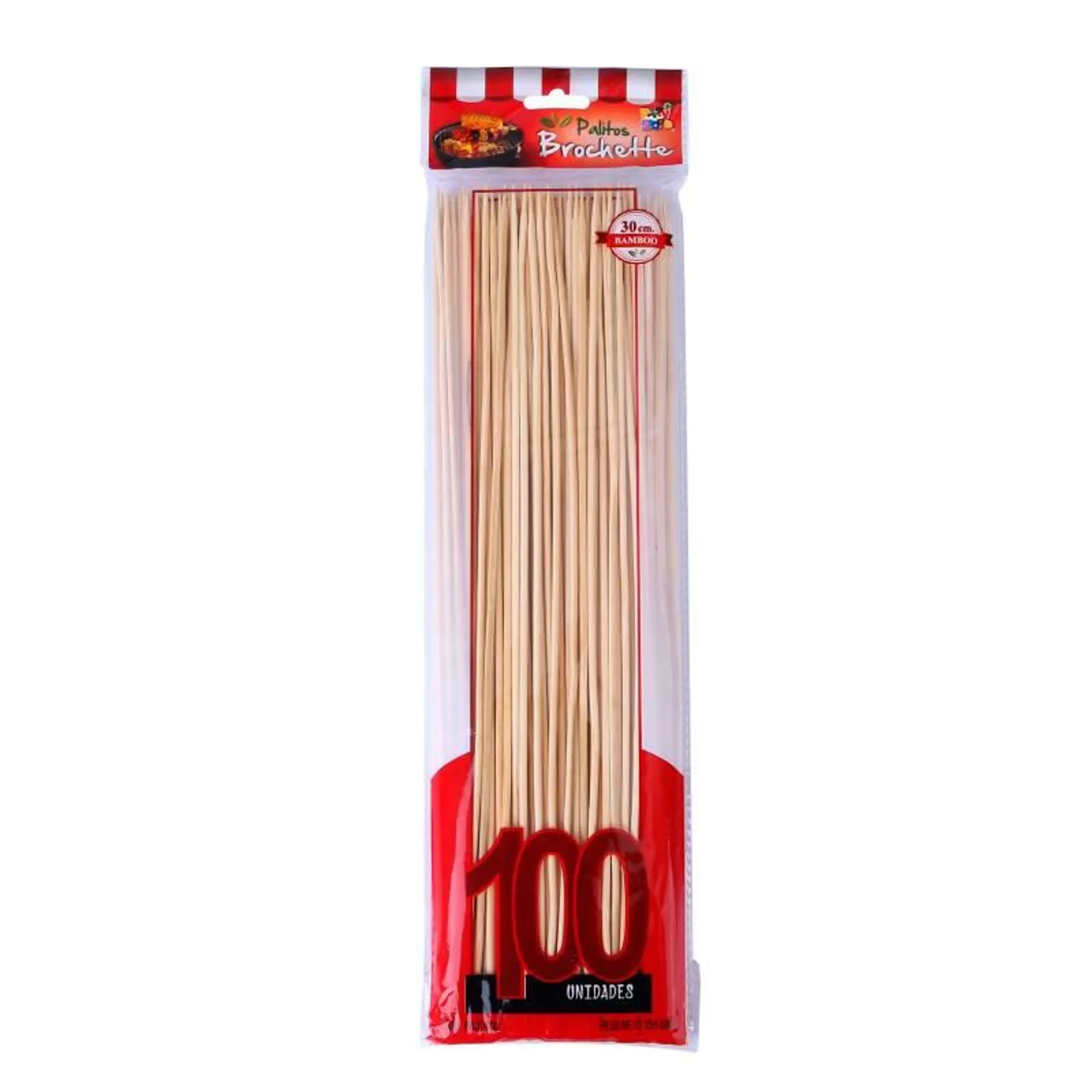 Palito Brochette 30cm Party Store x 100 Un.