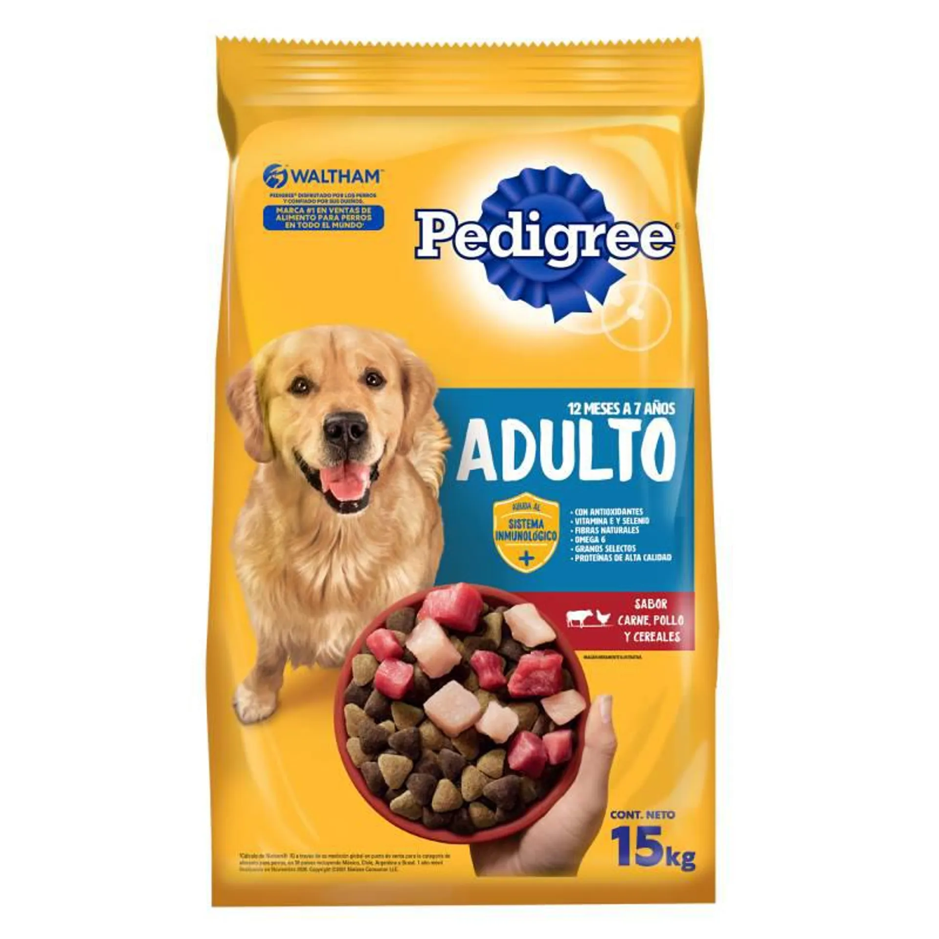 Alimento para Perro Adulto Carne, Pollo y Cereal Pedigree x 15 Kg.