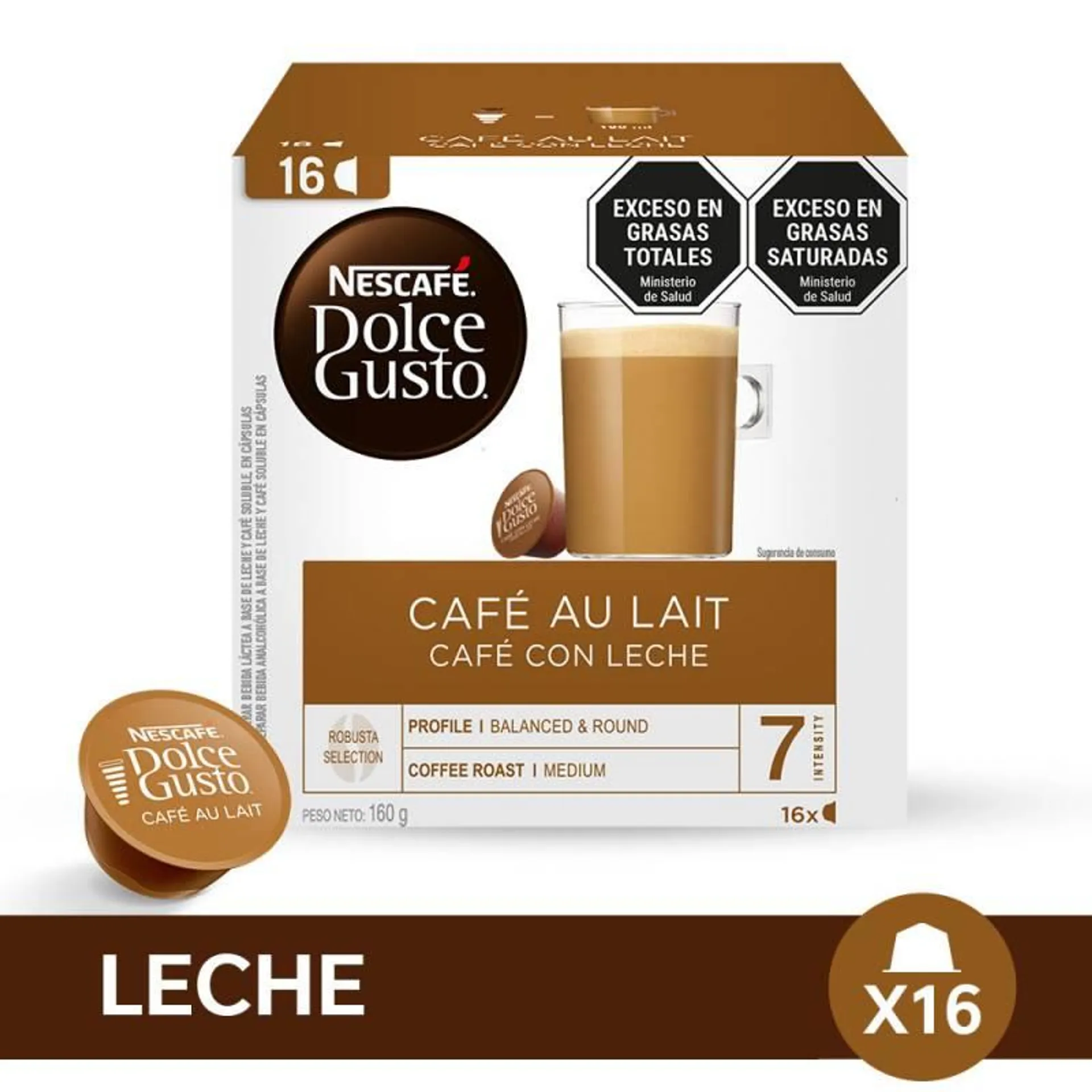 Nescafé Dolce Gusto Café con Leche x 16u.