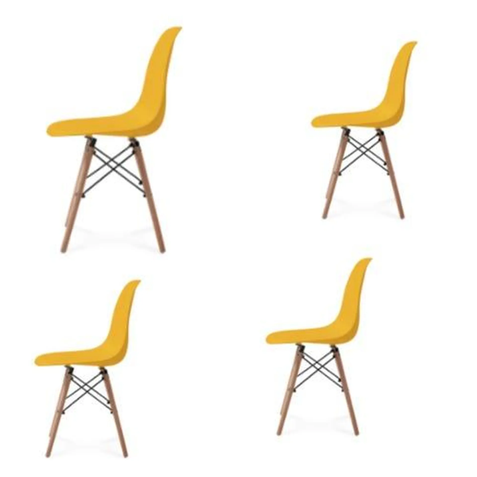 Silla Eames ideal comedor living amarilla x 4 unidades