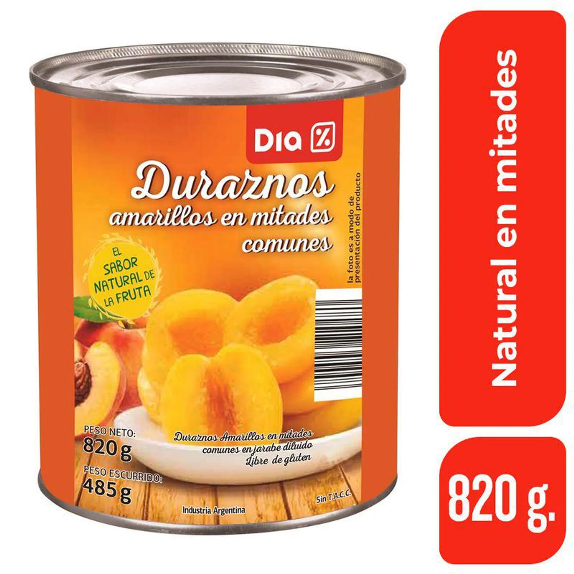 Durazno en Mitades DIA 820 Gr.