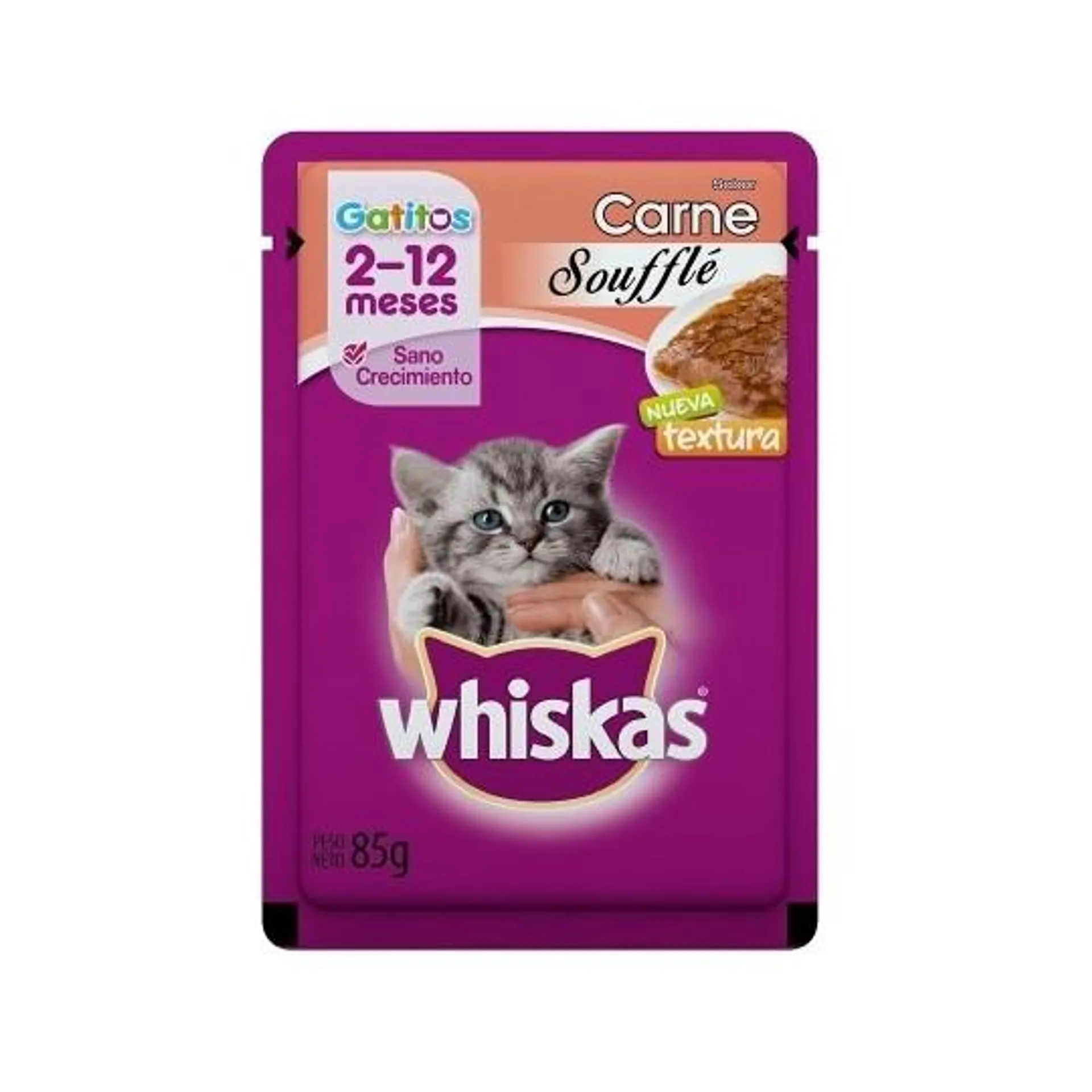 ALIMENTO GATOS WHISKAS GATITOS CARNE 85 GRS