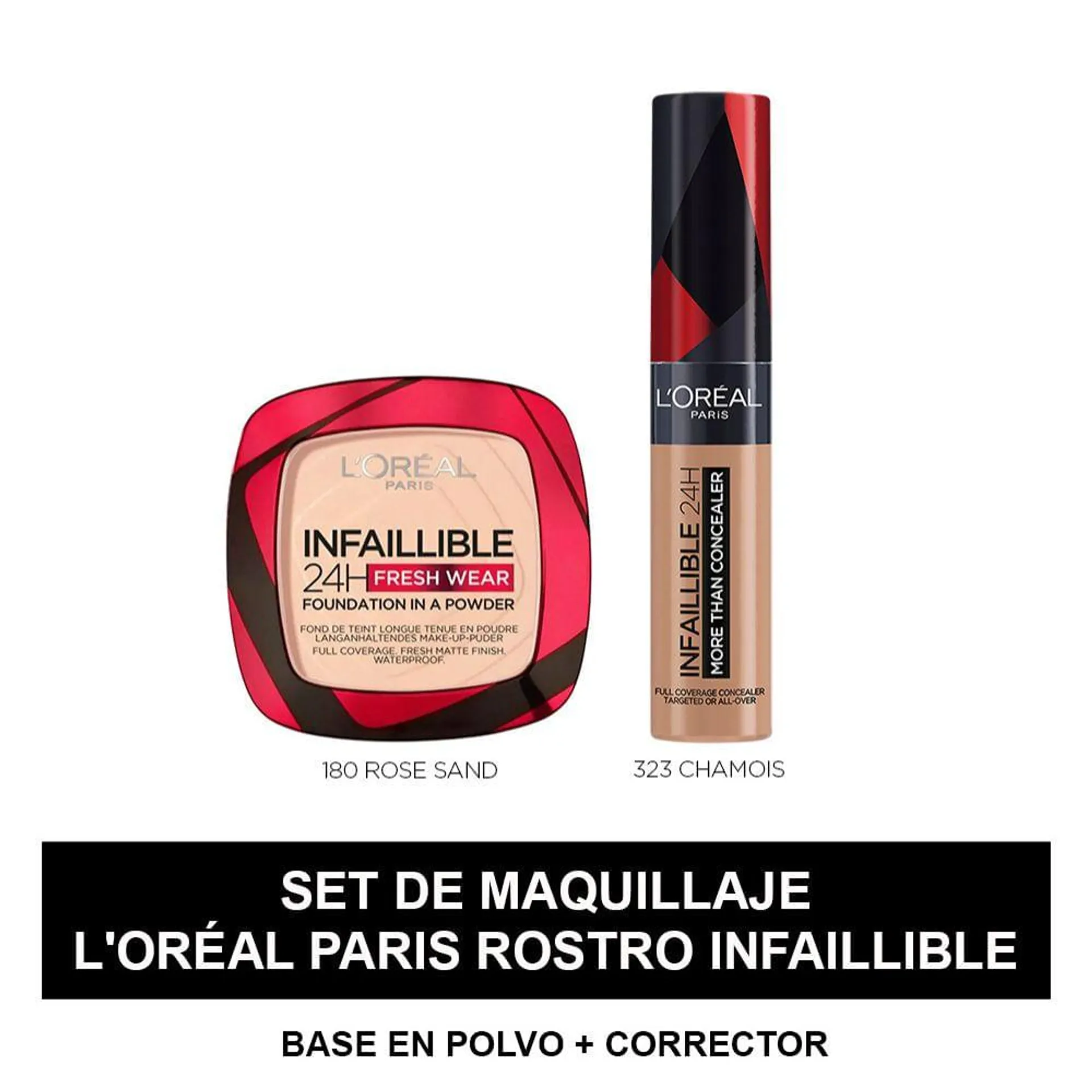 Kit De Maquillajes Infaillible: Base En Polvo 180 + Corrector 323