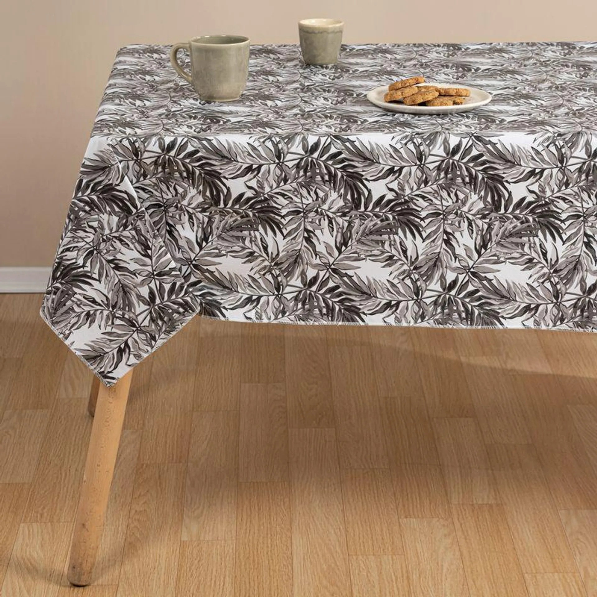 Mantel Rectangular Chico Cuerina Hojas Roble