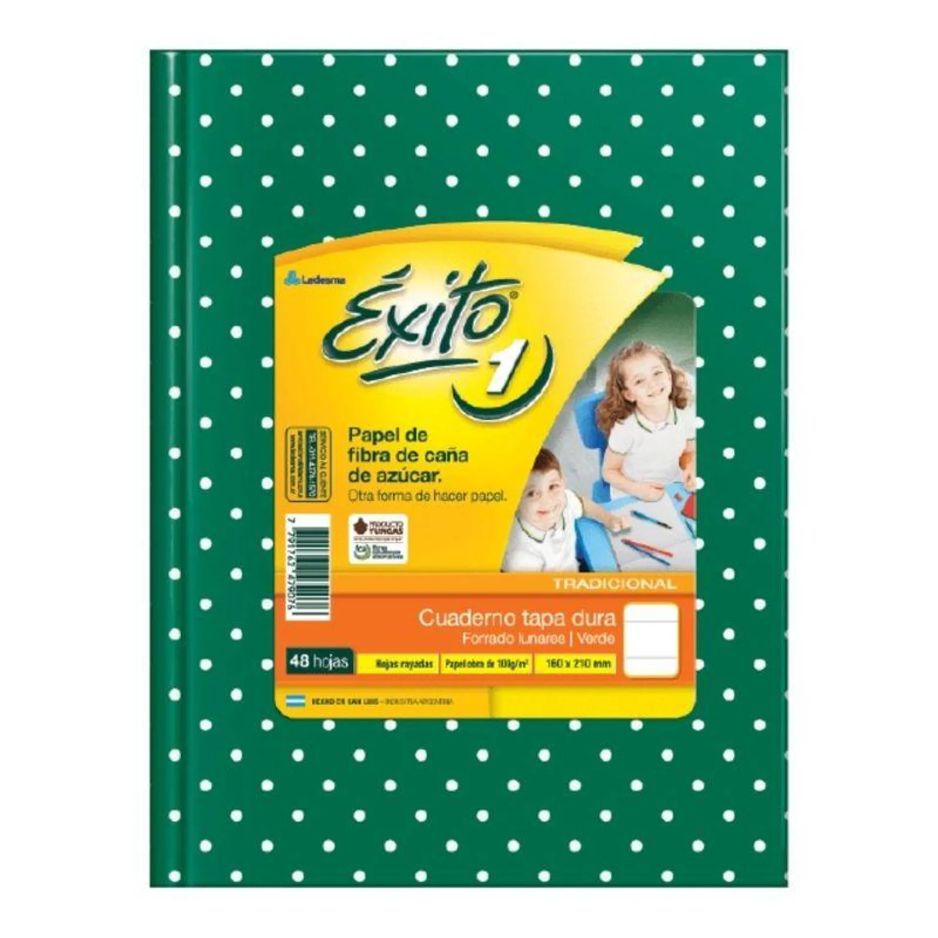 CUADERNO EXITO TAPA LUNAR RAYADO VERDE X 48 HOJAS