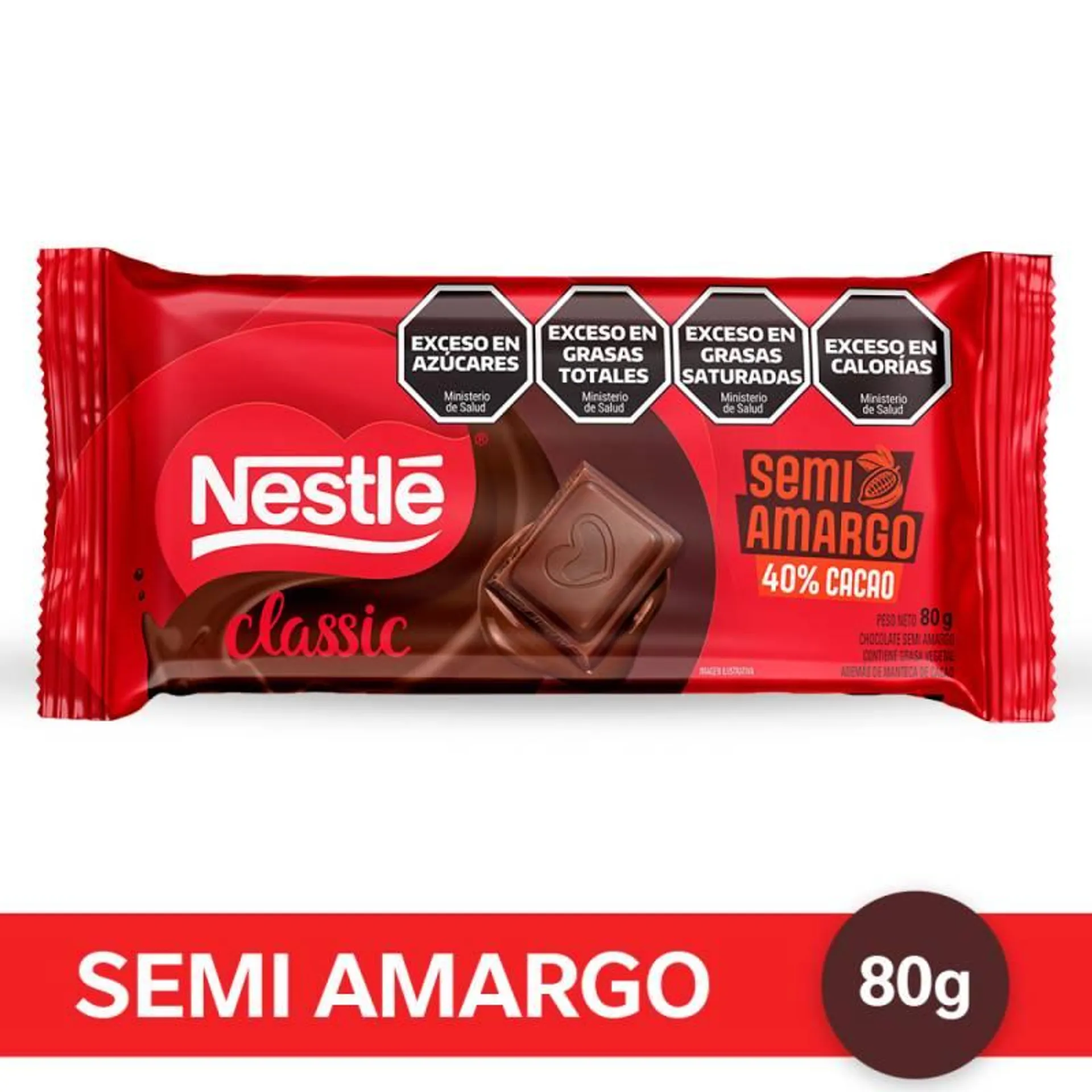 Chocolate Semi Amargo Nestlé Classic x 80 g.