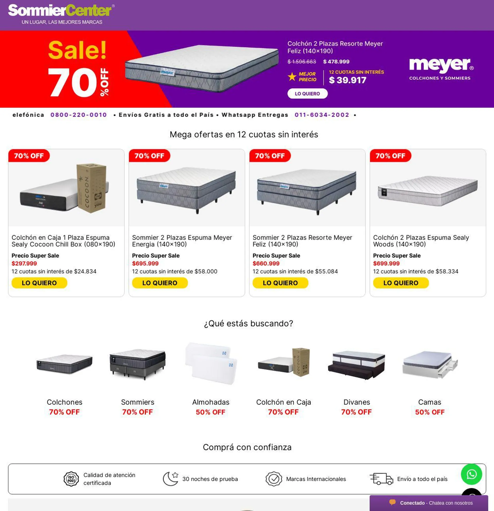 Sommier discount center almohadas