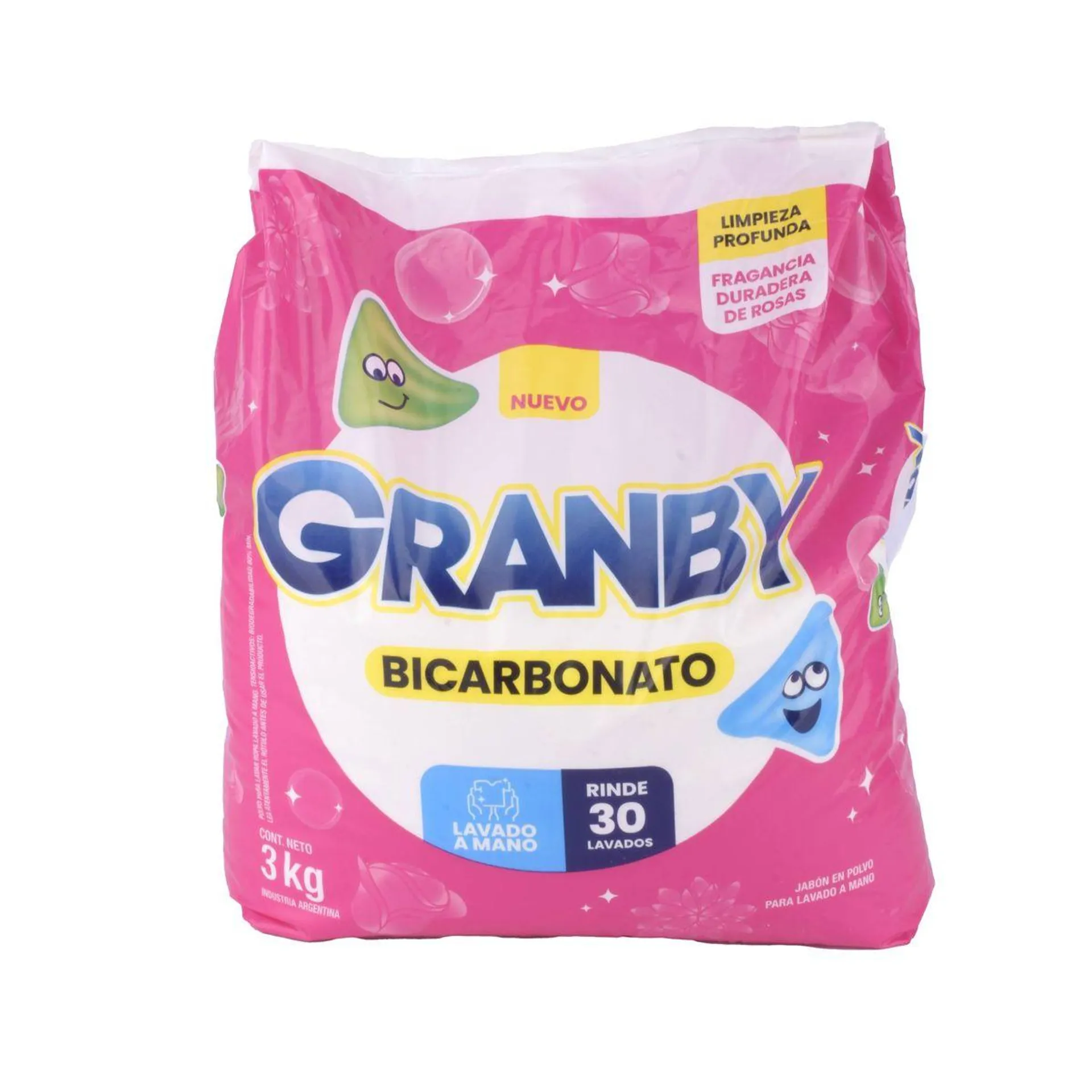 Jabón Polvo Granby Lav a Mano Rosas 3kg