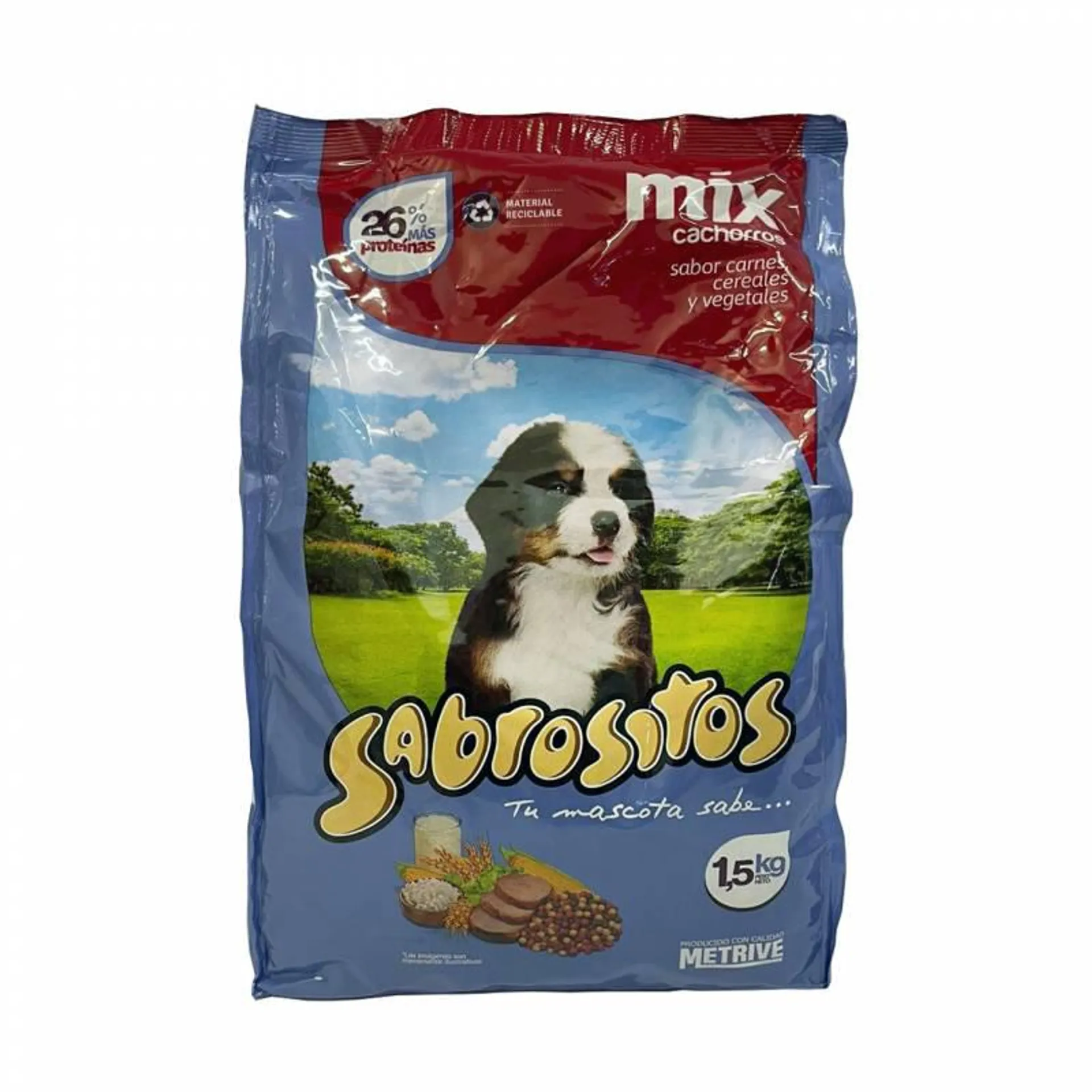 Alimento para Perro Cachorro Carne, Cerdo y Vegetales Sabrositos x 1,5 Kg.