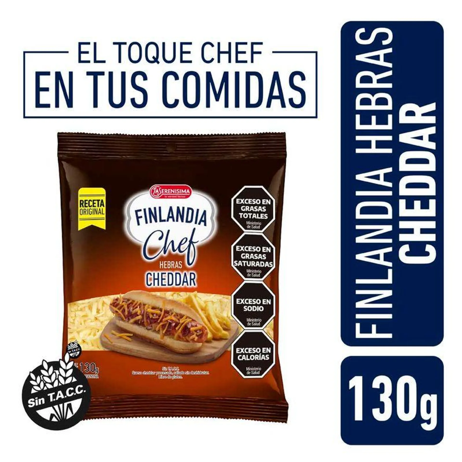 Queso Cheddar La Serenisima Finlandia Chef Hebras 130gr