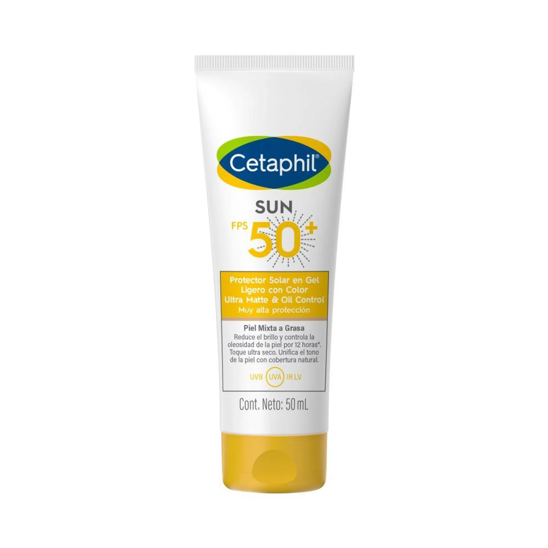 Protector Solar Cetaphil Sun Ultra Matte y Oil Control Fps 50+ con Color x 50 ml