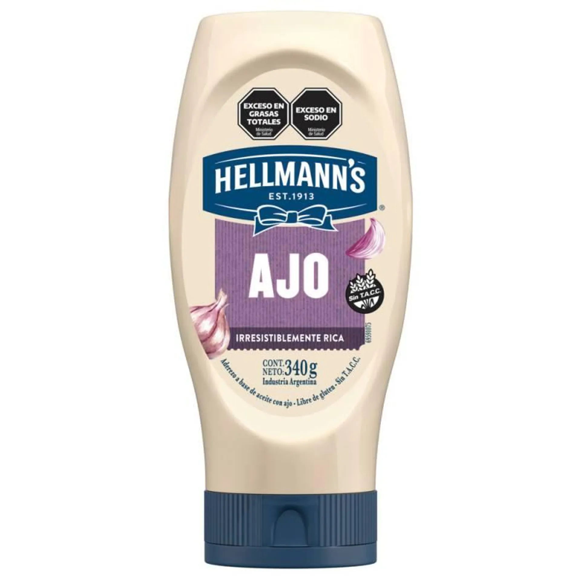 Aderezo a Base de Aceite con Ajo Hellmanns Pet x 340 g.