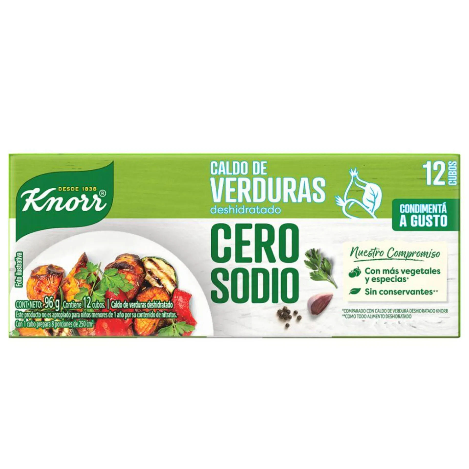 Caldo Verdura Cero Sodio 12 Ud Knorr 96 Gr.