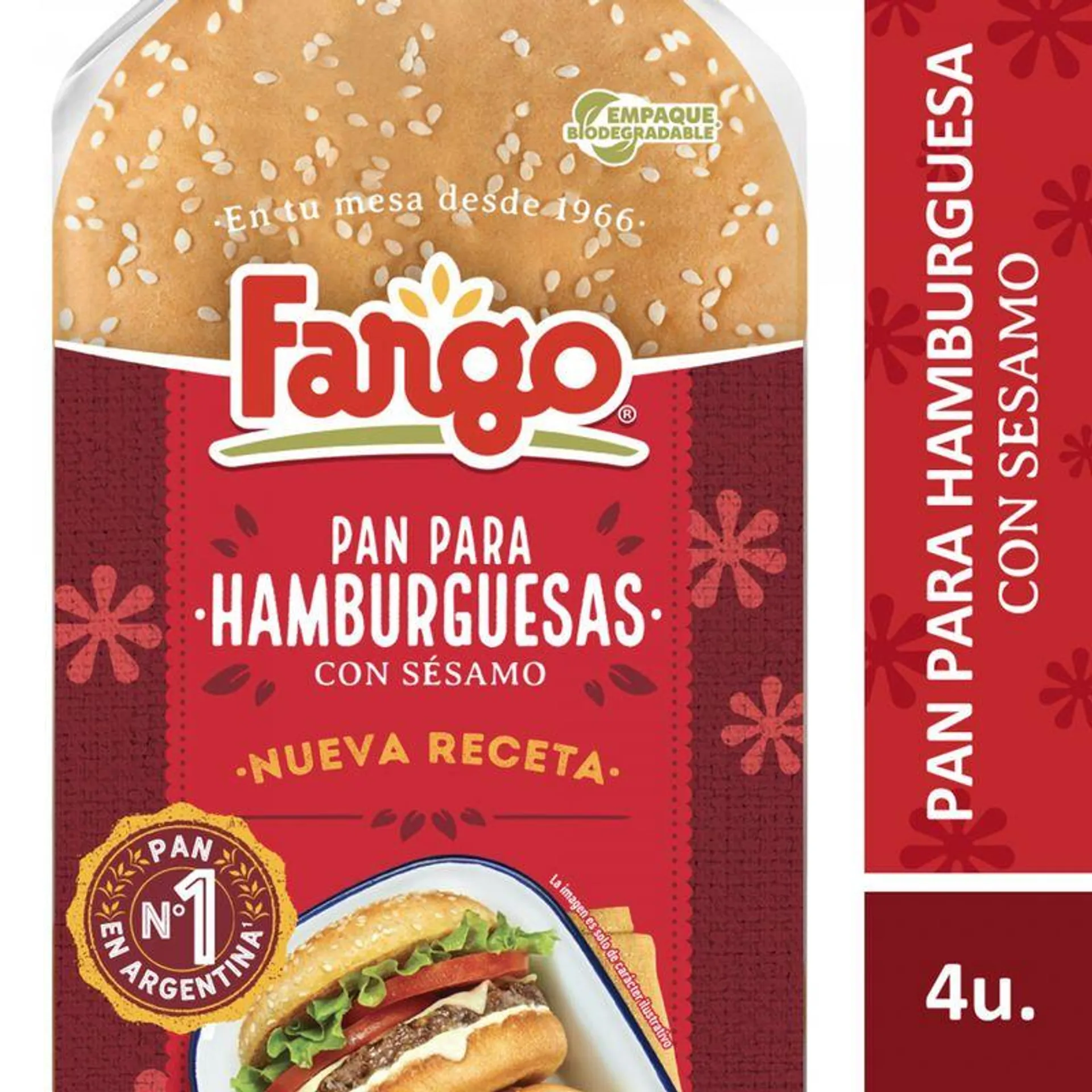 Pan para Hamburguesa con sésamo Fargo 4 Ud.