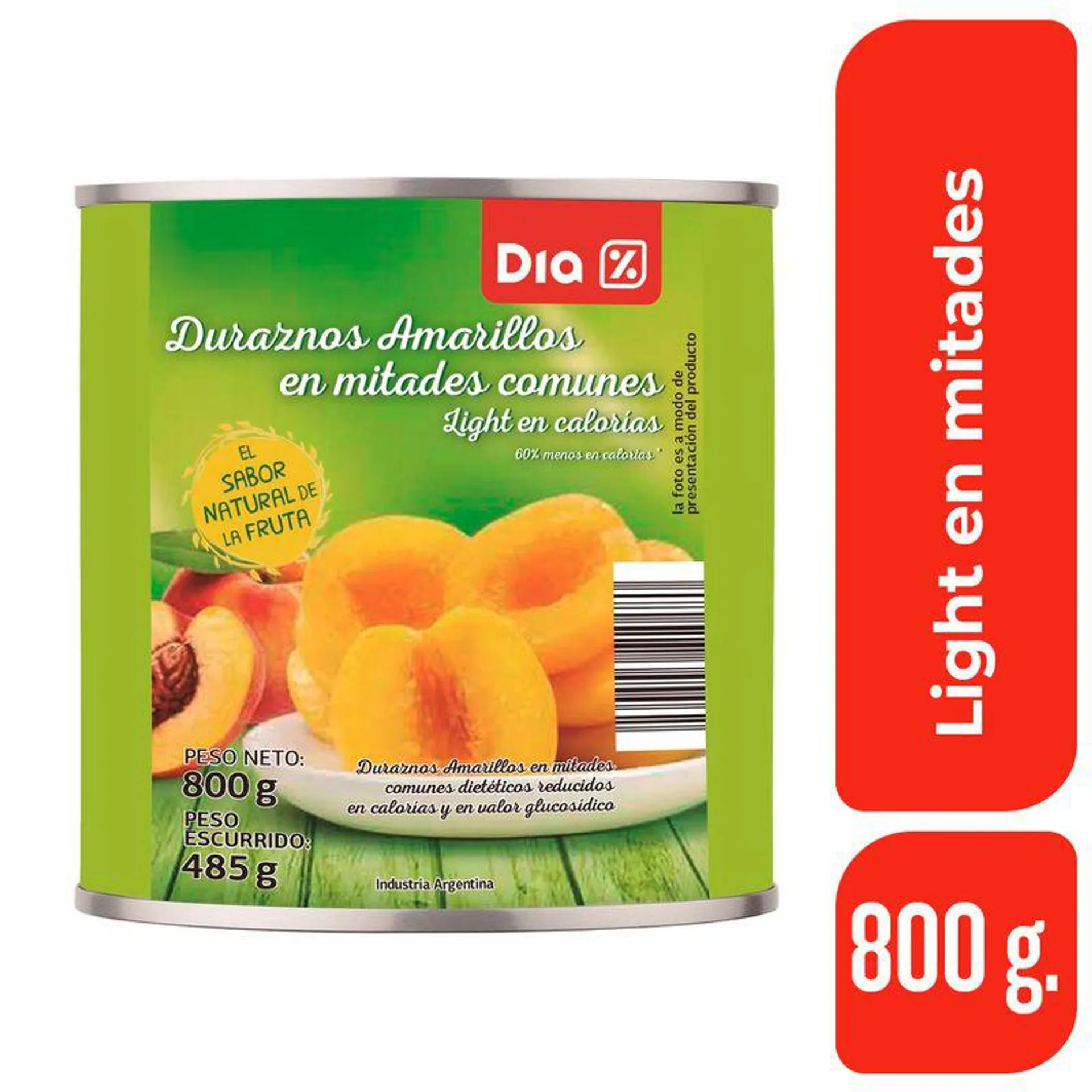 Duraznos Light en Mitades DIA 800 Gr.