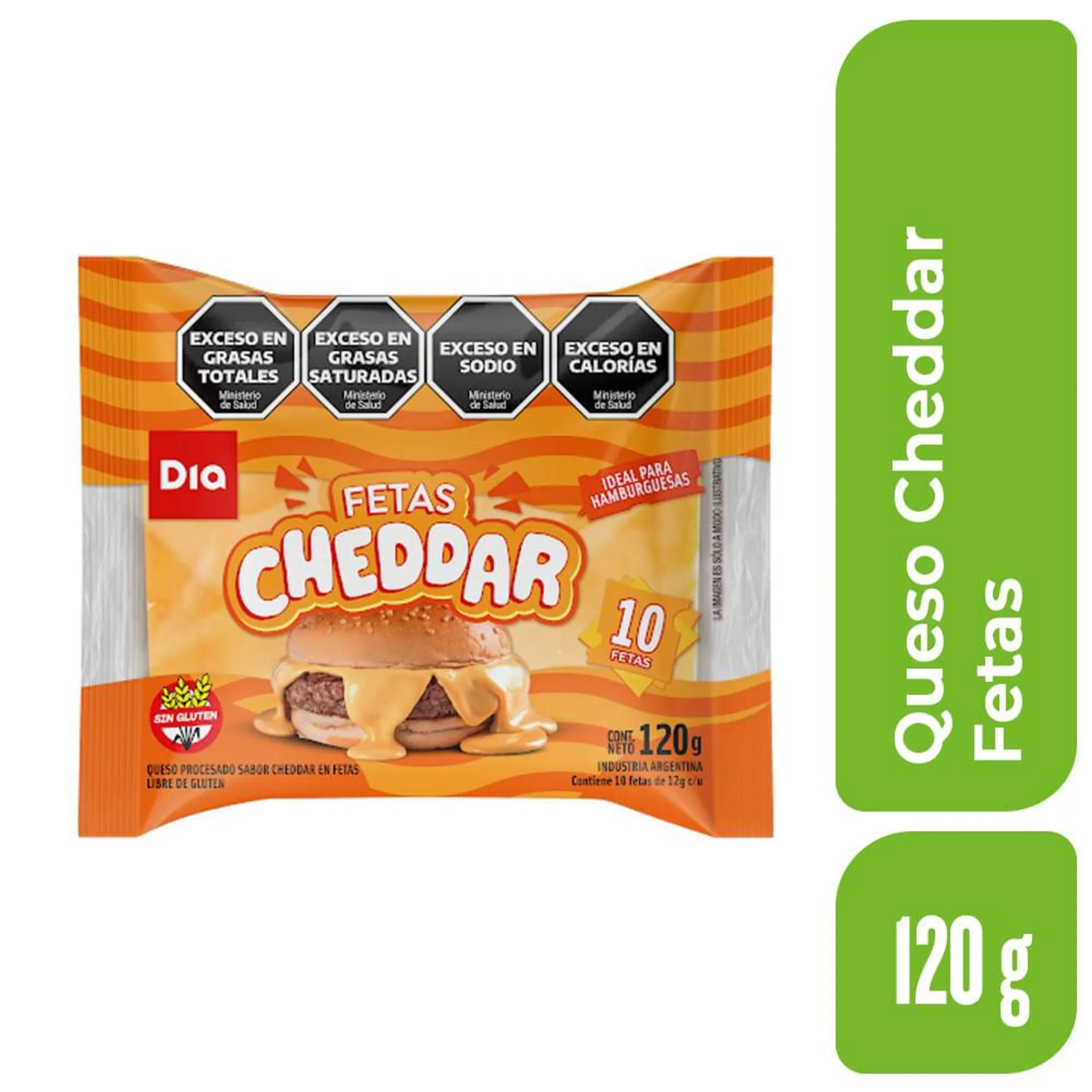 Queso Cheddar Fetas Dia 120 Gr.