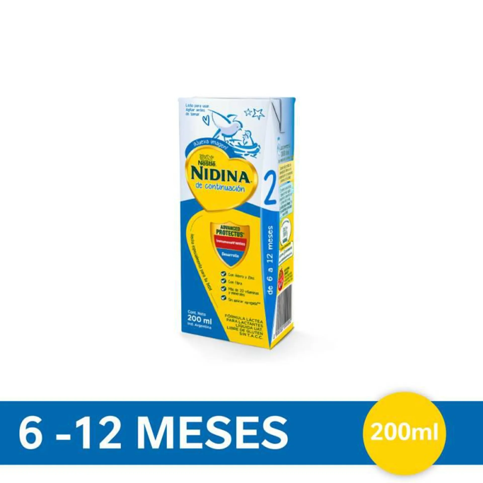 Formula Lactea 2 Zinc y Hierro Uat Nidina x 200 cc.