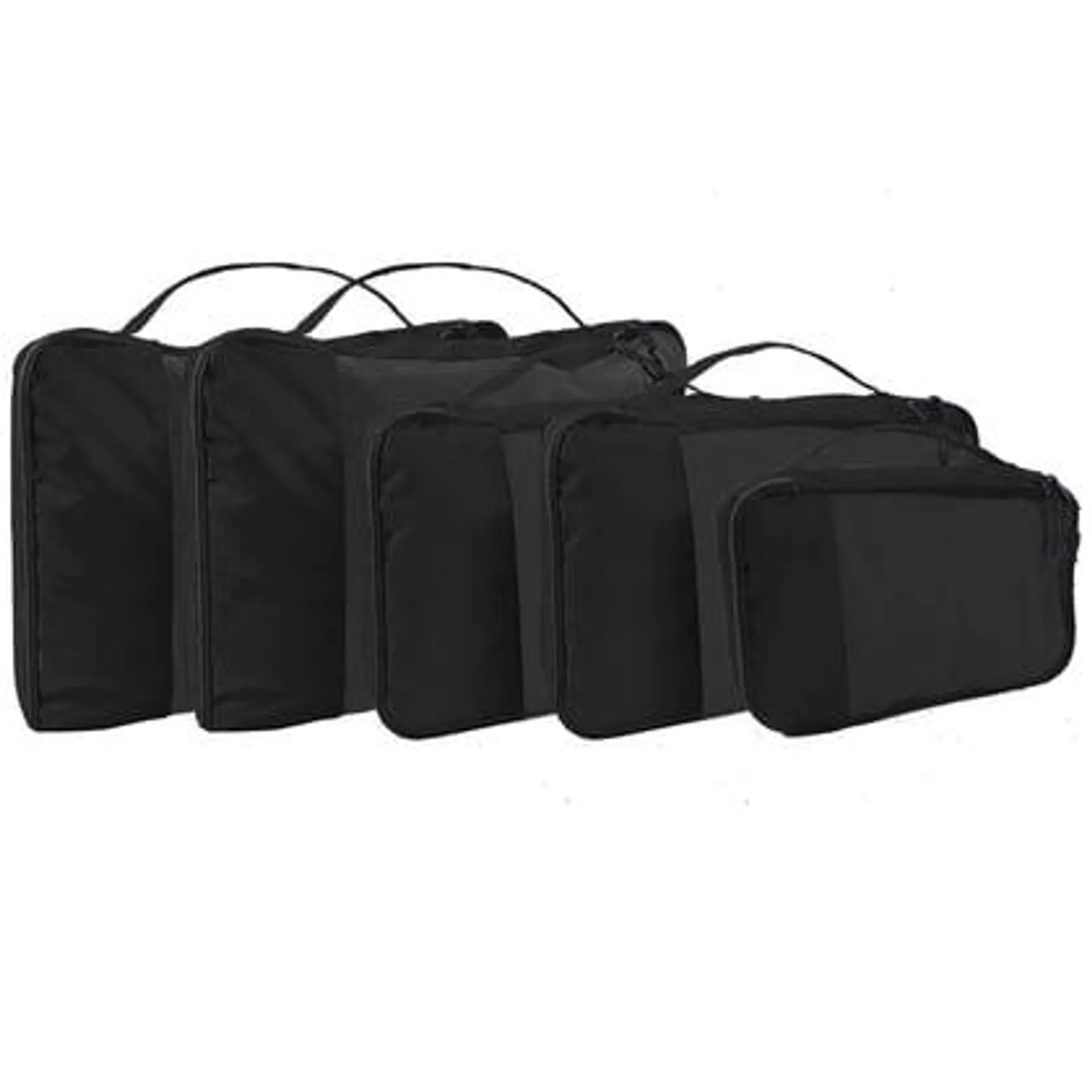 Set de 5 organizadores de viaje de poliéster negro