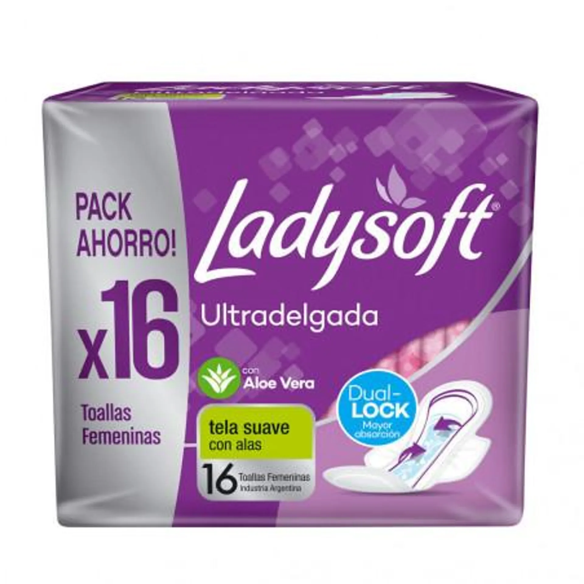 TOALLAS FEMENIN LADYSOFT UD T/SUAVE 16 UNID.