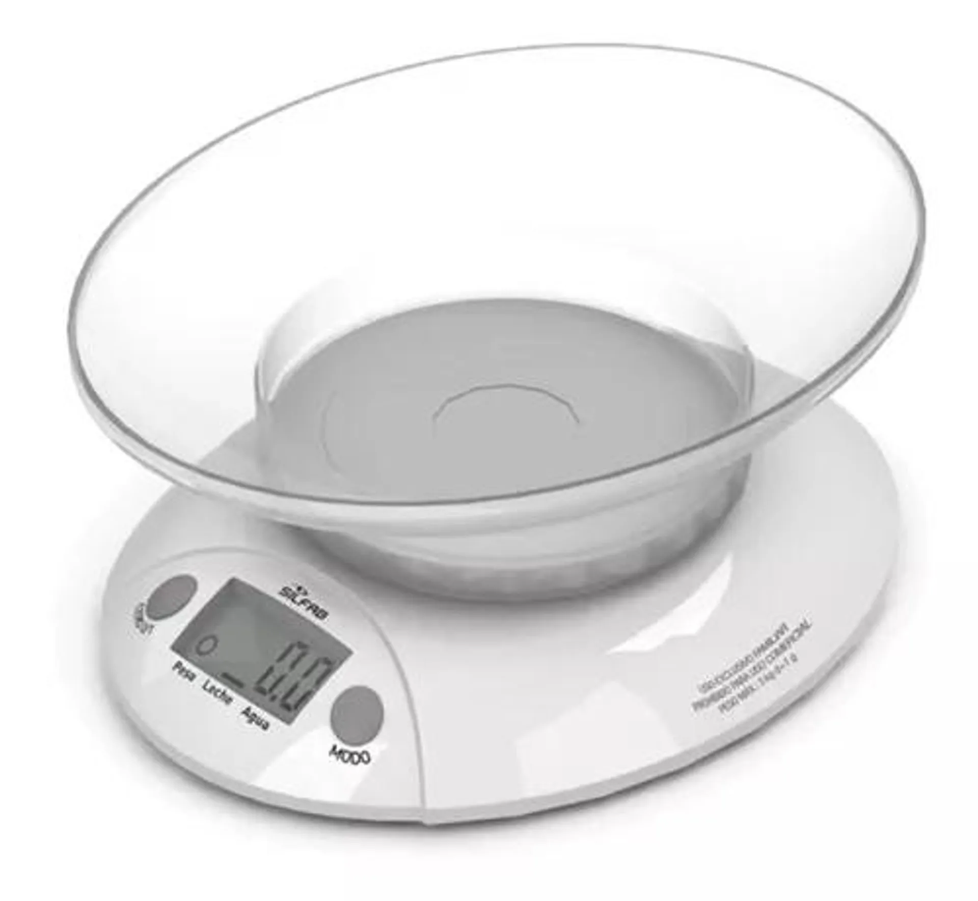 Balanza de cocina digital Silfab Super Compact pesa hasta 3kg blanca