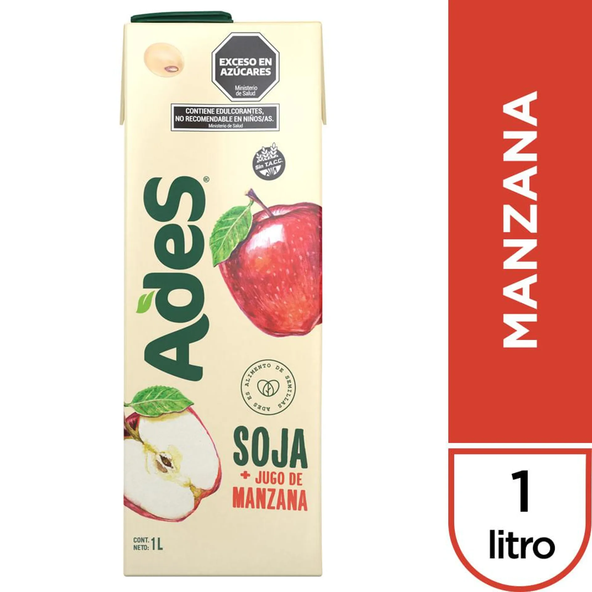 Ades Soja + Jugo de Manzana 1 Lt.