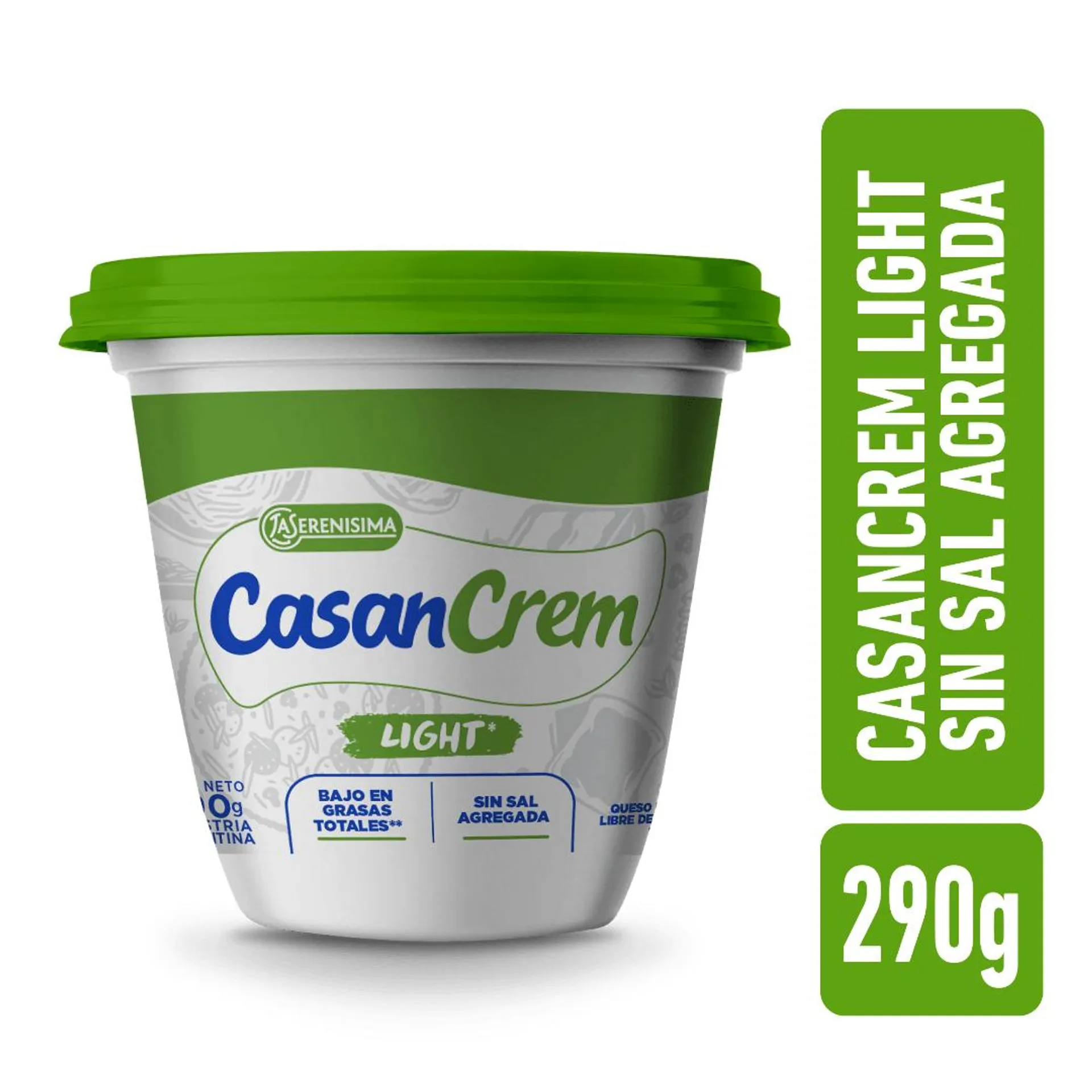 Queso Light Sin Sal Agregada Casancrem 290 Gr.