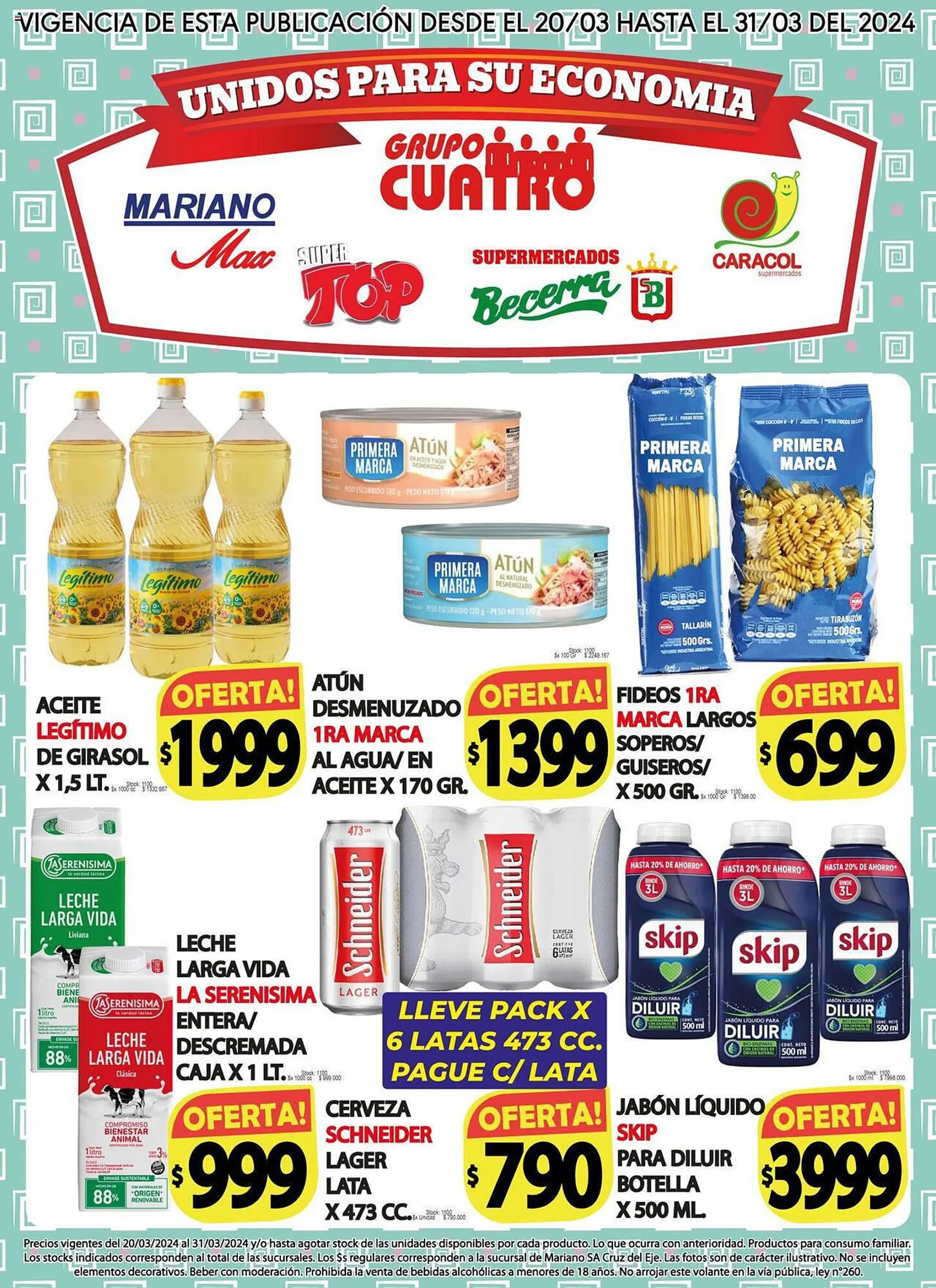 Ofertas de Catálogo Supermercados Mariano Max 20 de marzo al 31 de marzo 2024 - Página 1 del catálogo
