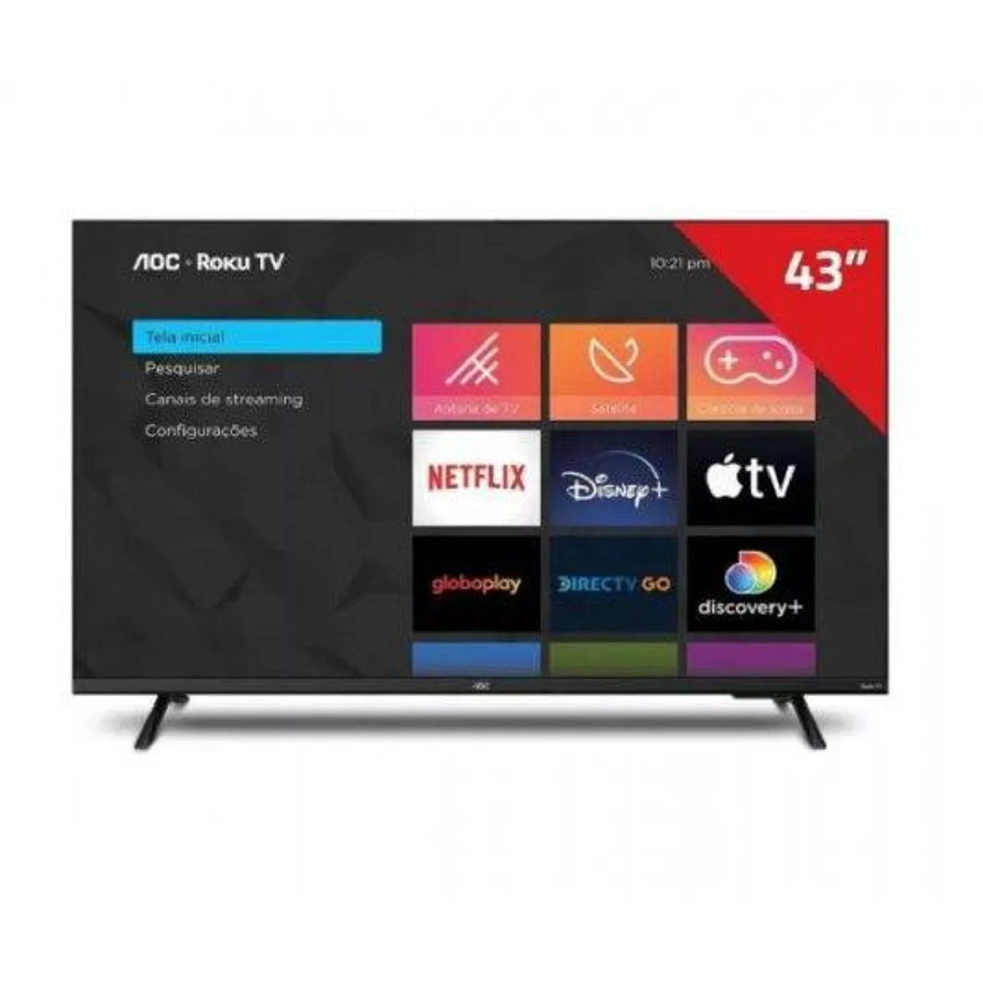 AOC TV LED 43" 43S5135/77G 43A ROKU TV FHD SINTONIZADOR TDA