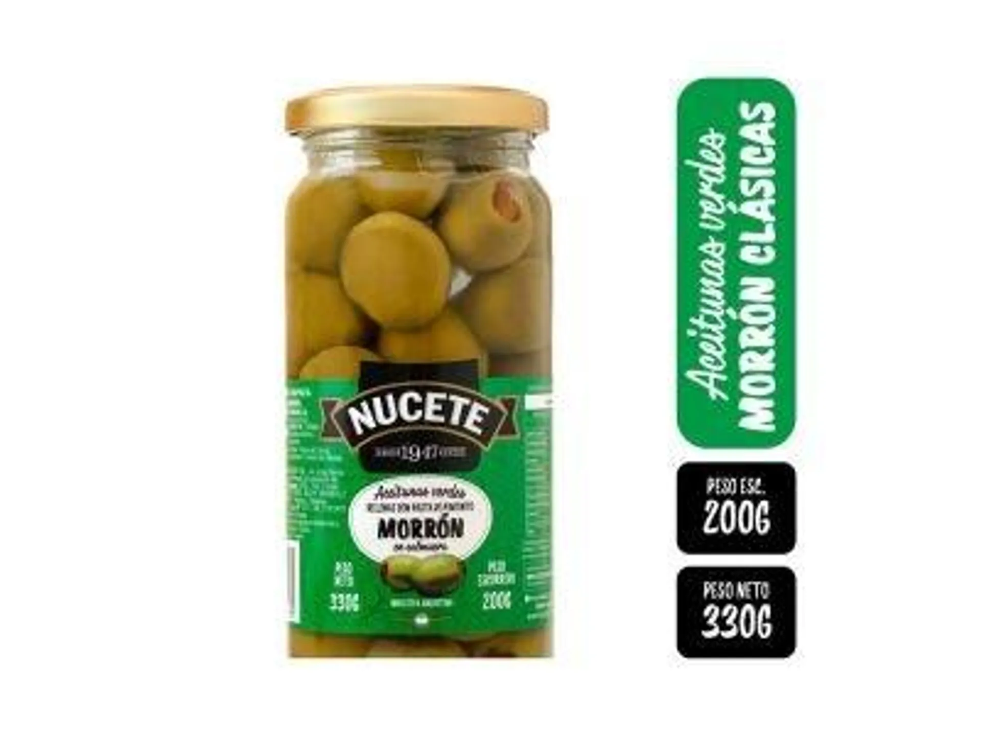 ACEITUNAS NUCETE VERDE RELLENAS FRASCO 200 GR