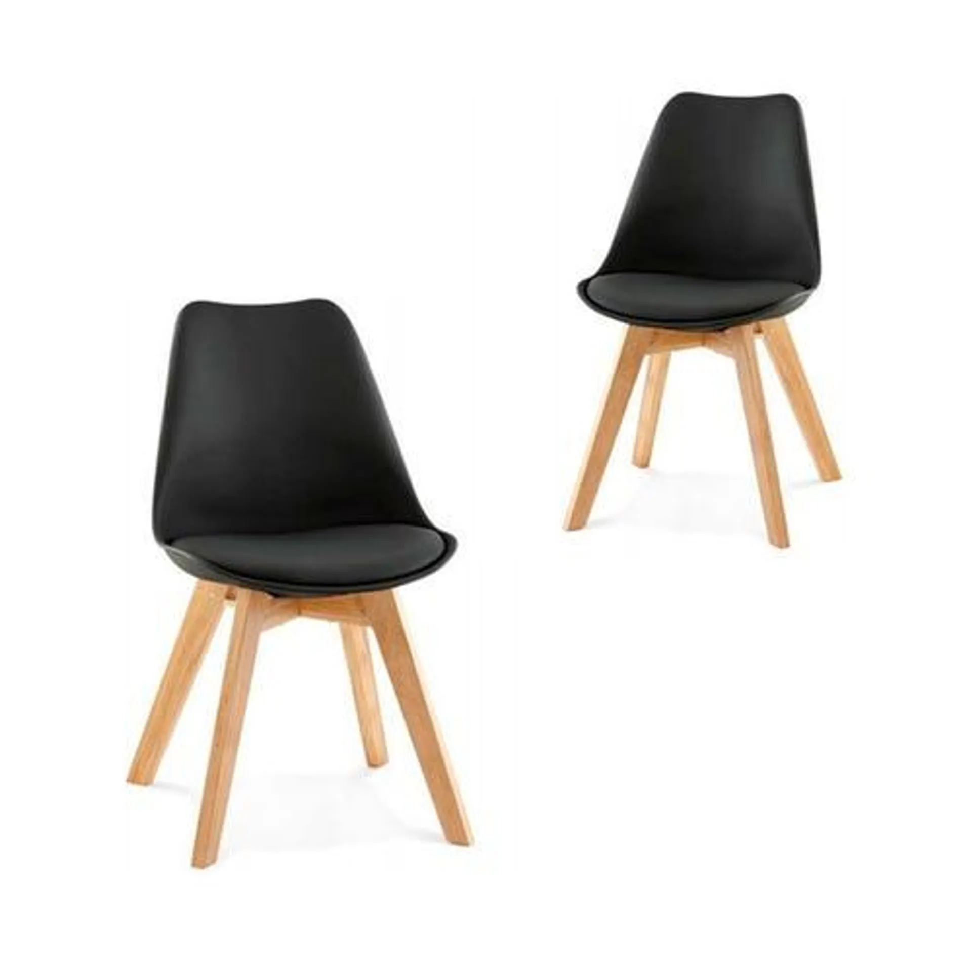 Silla Eames new tower acolchonada negra x 2 unidades