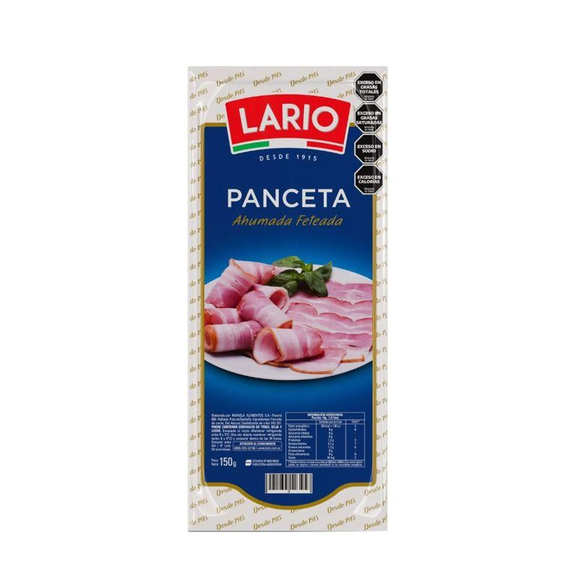 Panceta Ahumada En Fetas Lario 150 Gr