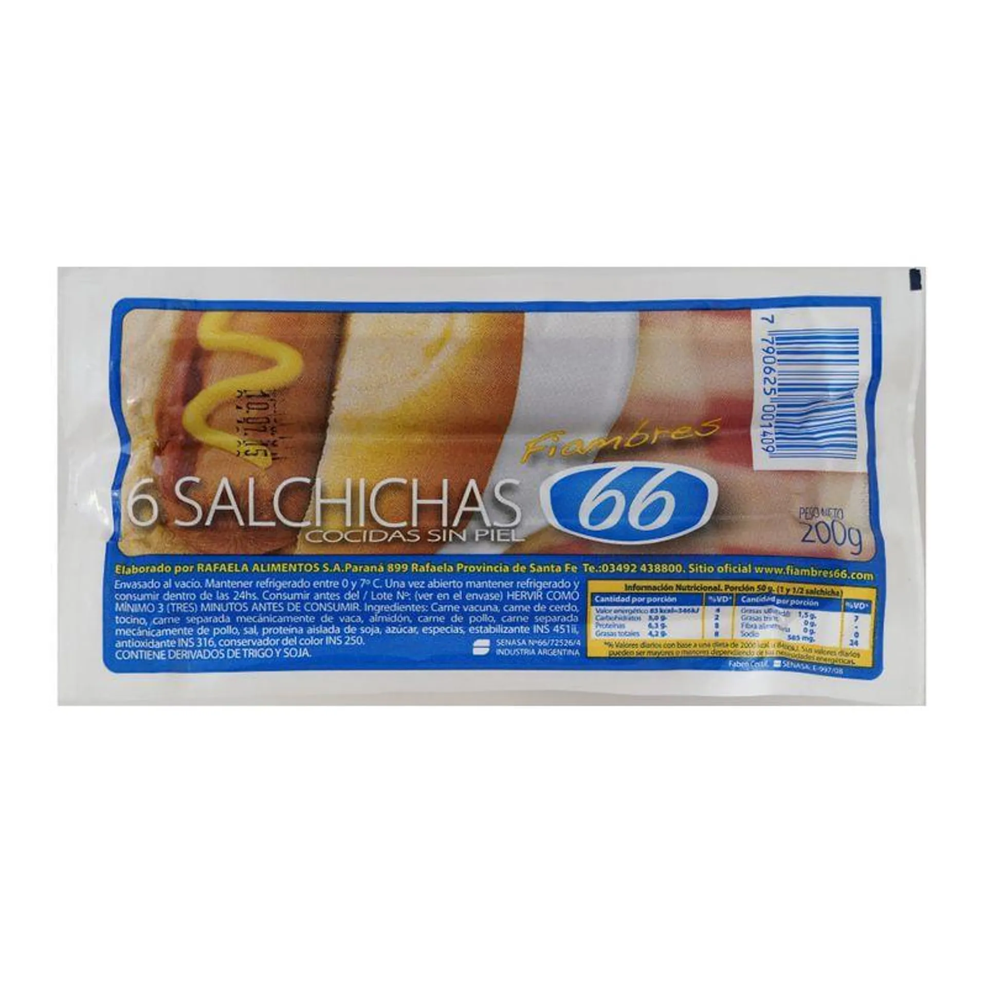 Salchicha tipo Viena 66 200 Gr.