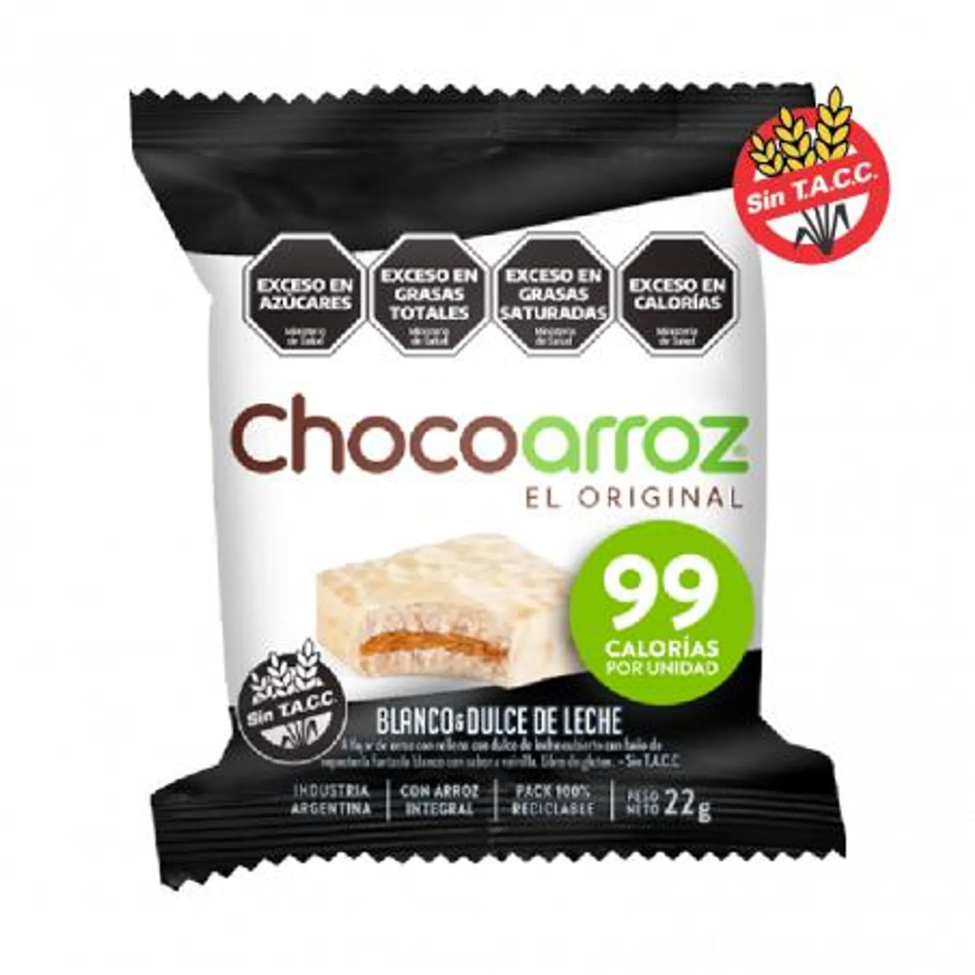 ALFAJOR CEL. CHOCOARROZ BLANCO 22 GRS