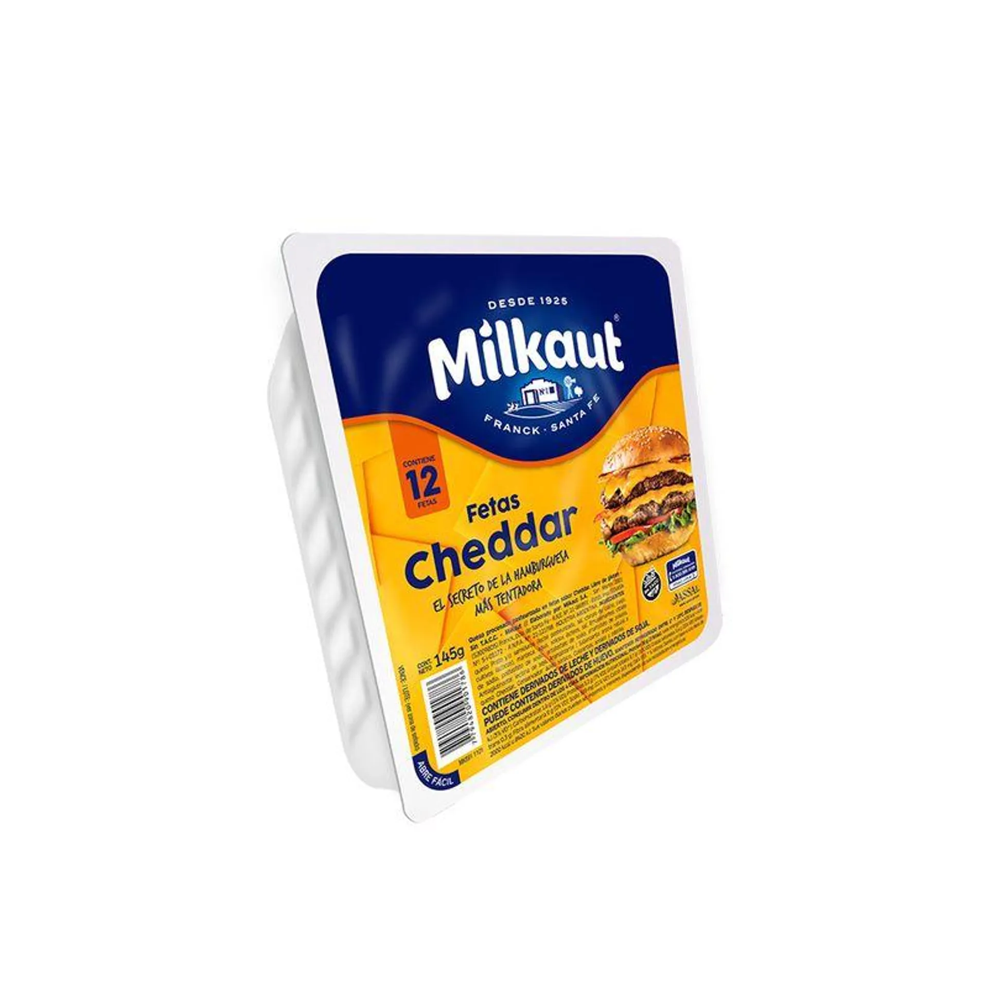 Queso Cheddar Milkaut X 145 Gr